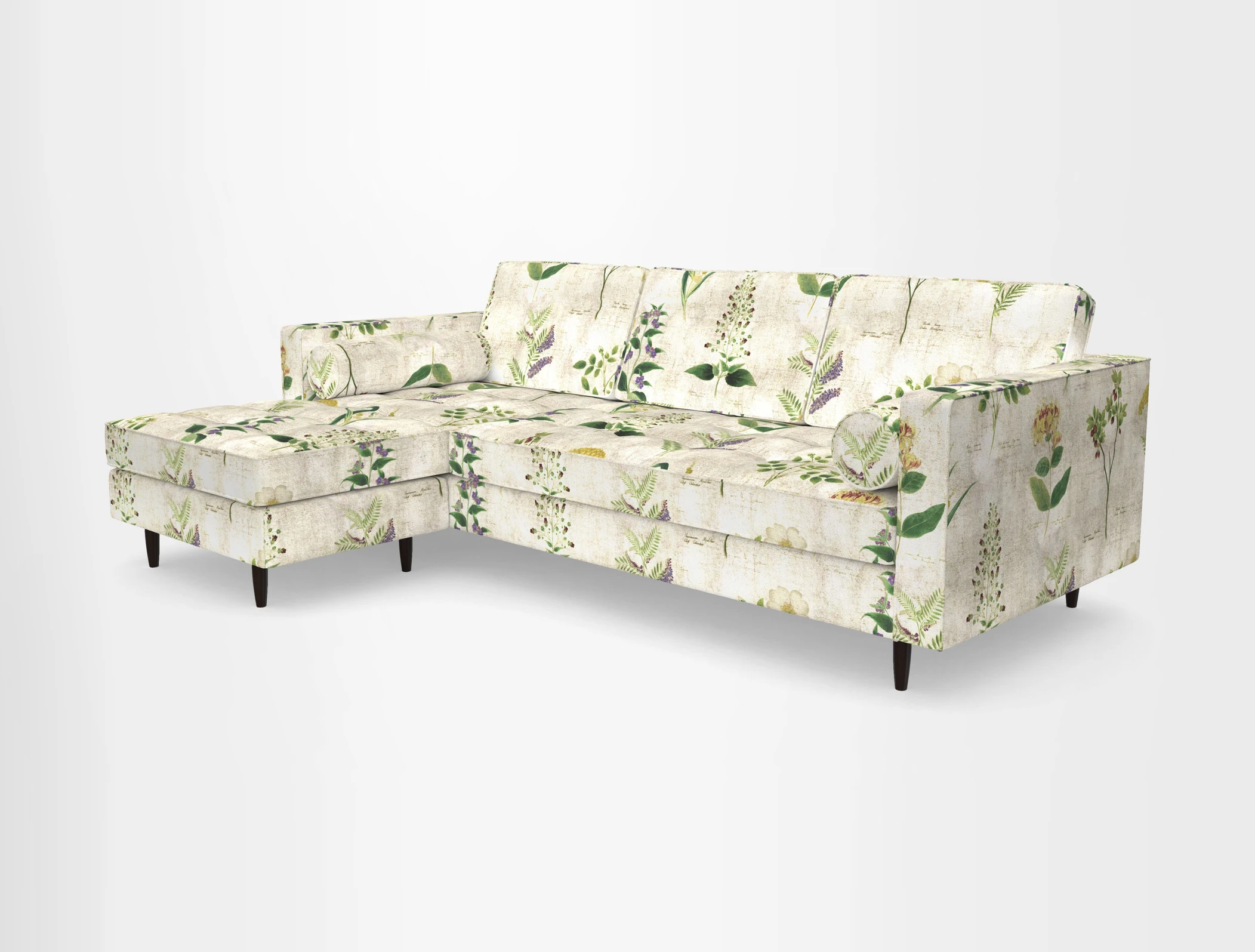 Marylebone RHF Corner Unit in Clever Tough And Eco Velvet Chrome