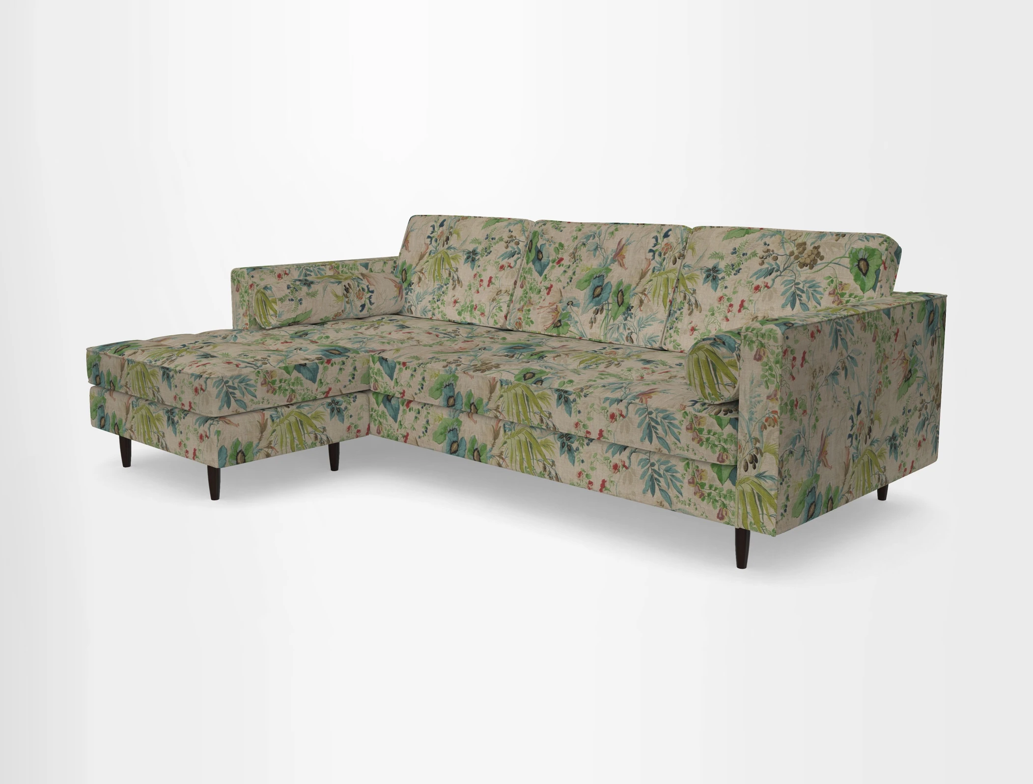 Marylebone RHF Corner Unit in Clever Tough And Eco Velvet Chrome