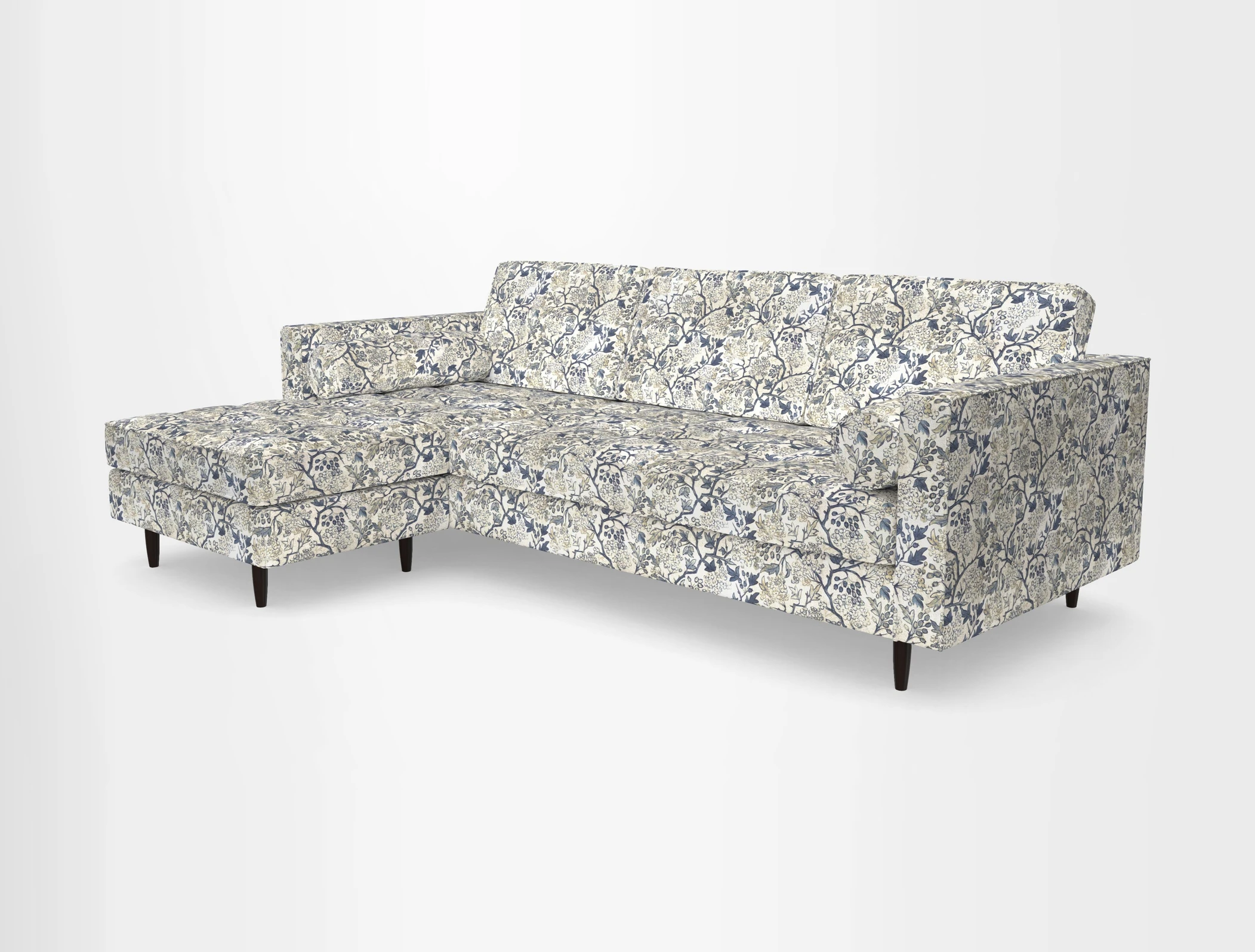Marylebone RHF Corner Unit in Clever Tough And Eco Velvet Chrome