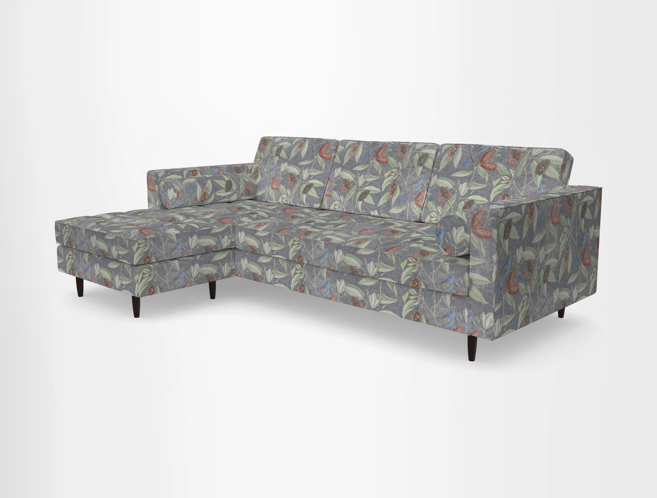 Marylebone RHF Corner Unit in Clever Tough And Eco Velvet Chrome