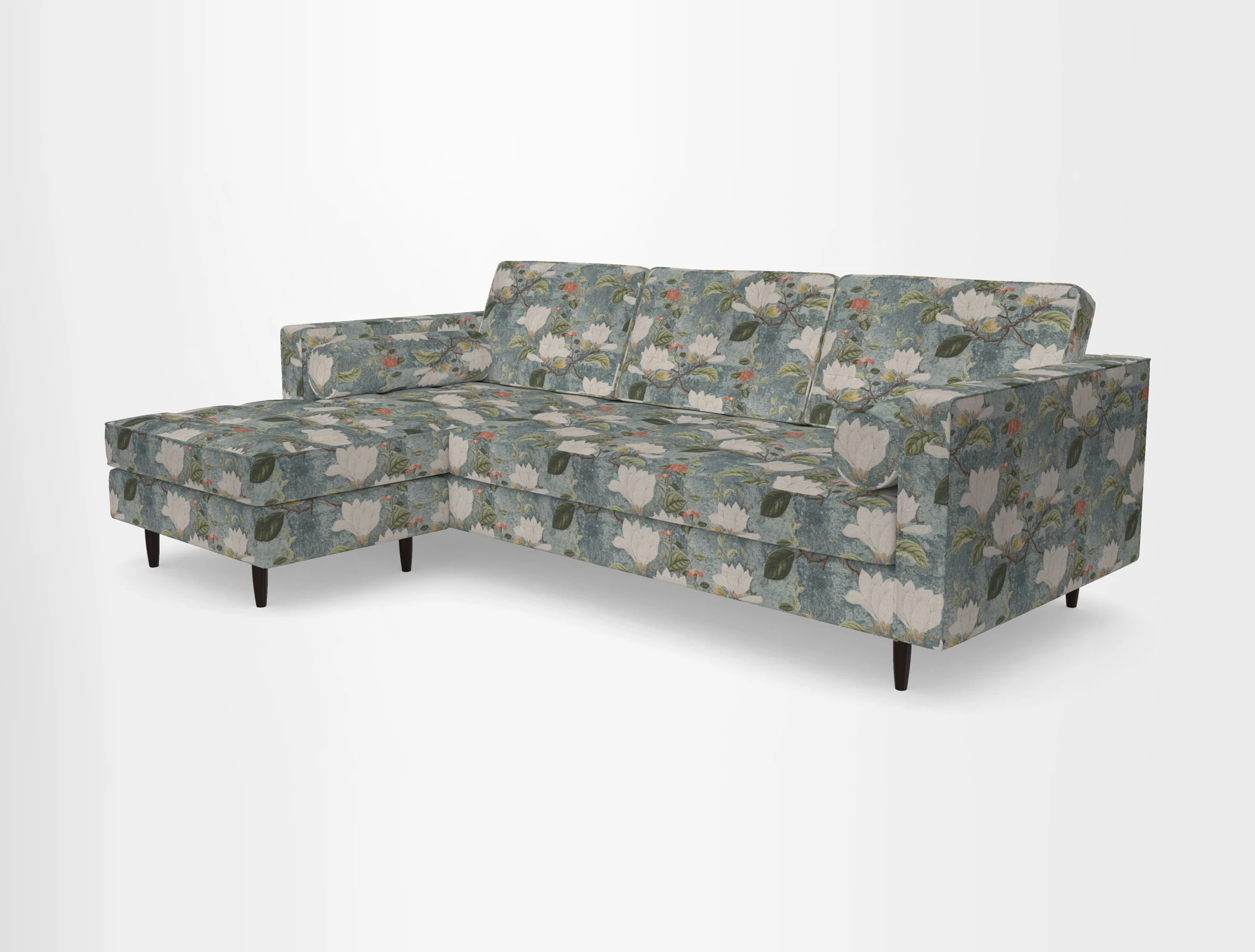 Marylebone RHF Corner Unit in Clever Tough And Eco Velvet Chrome