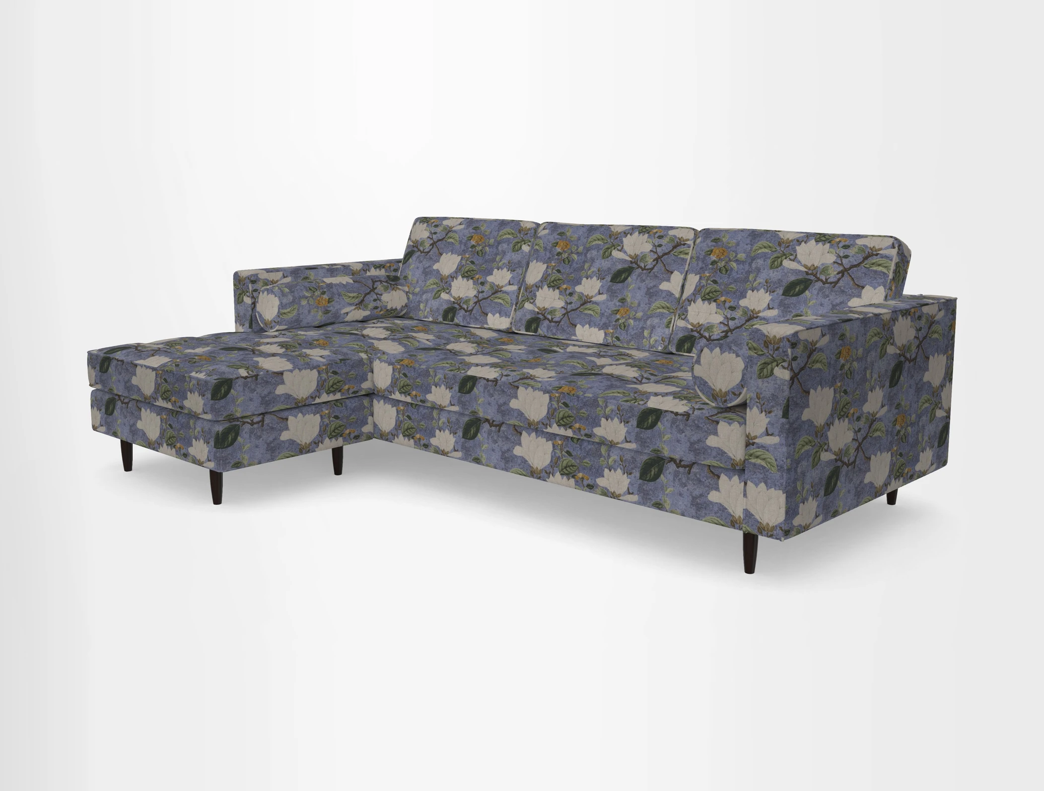 Marylebone RHF Corner Unit in Clever Tough And Eco Velvet Chrome