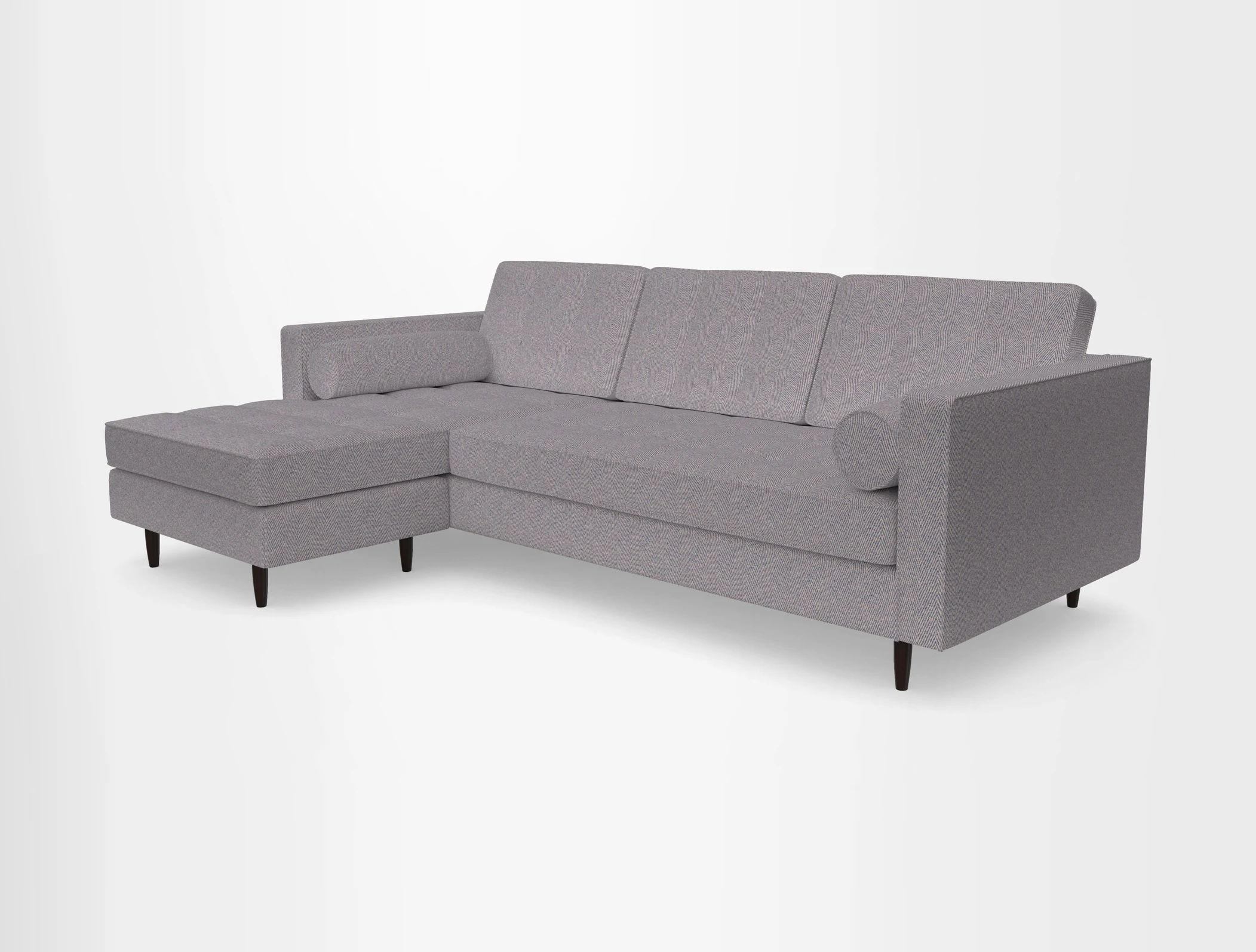 Marylebone RHF Corner Unit in Clever Tough And Eco Velvet Chrome
