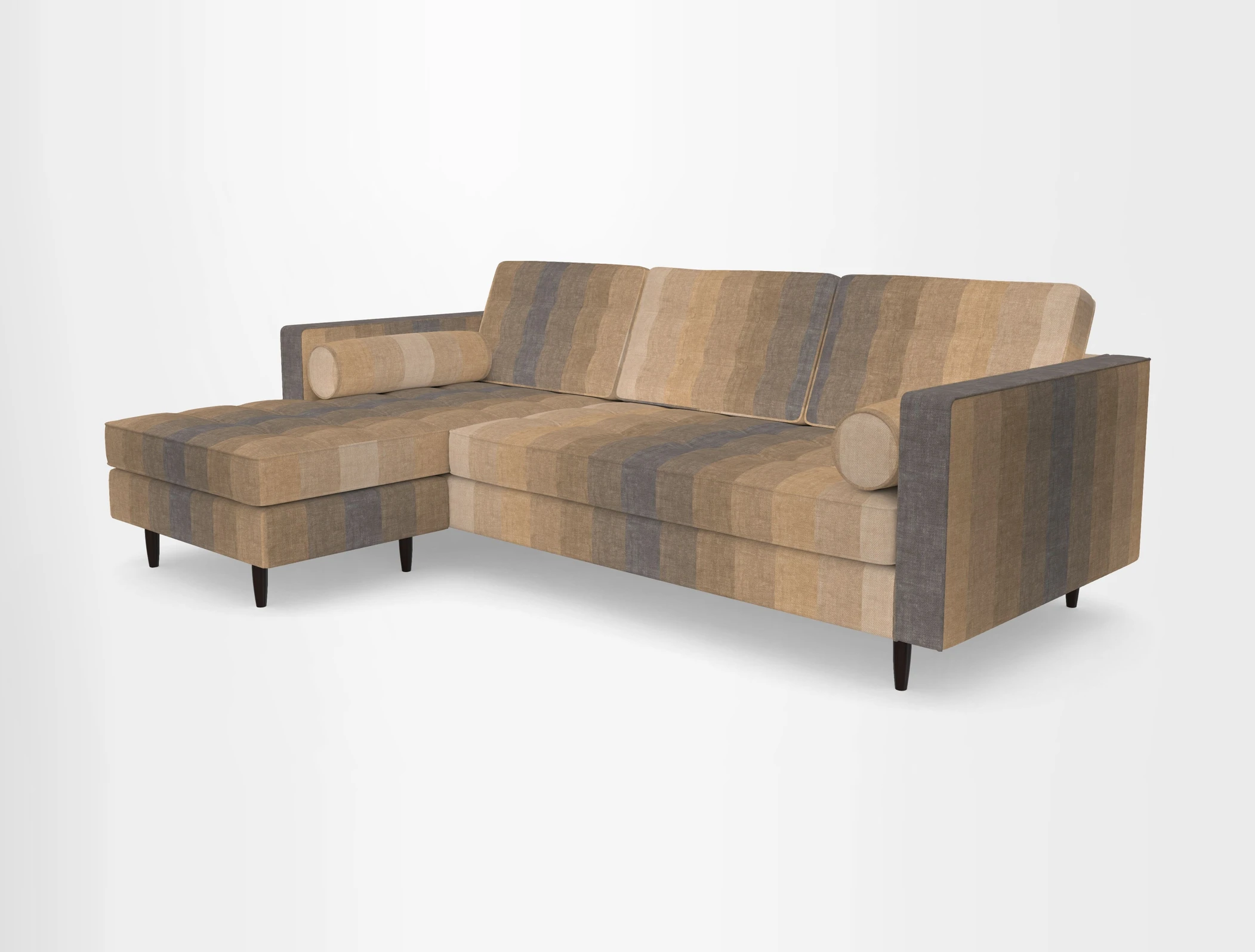 Marylebone RHF Corner Unit in Clever Tough And Eco Velvet Chrome