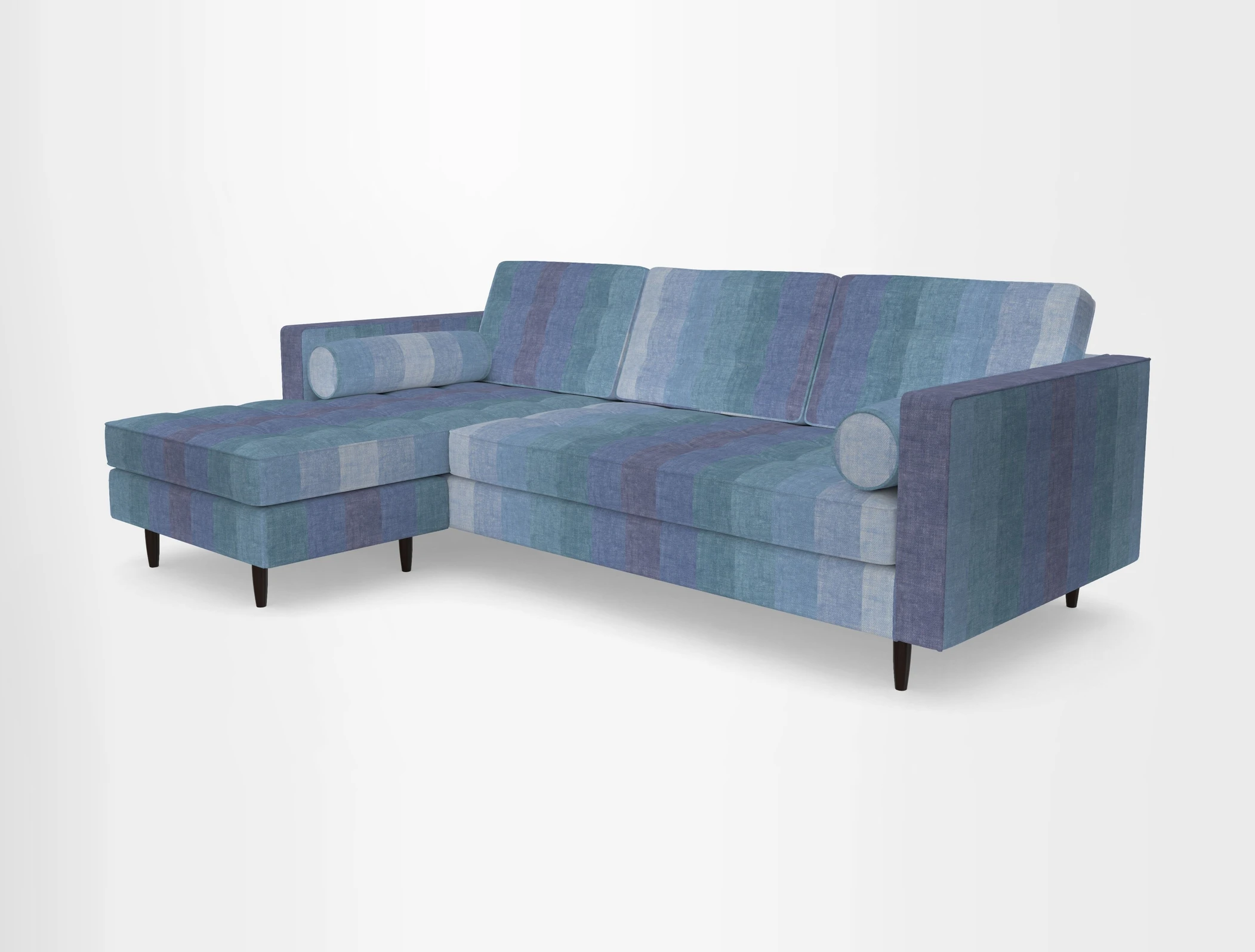 Marylebone RHF Corner Unit in Clever Tough And Eco Velvet Chrome