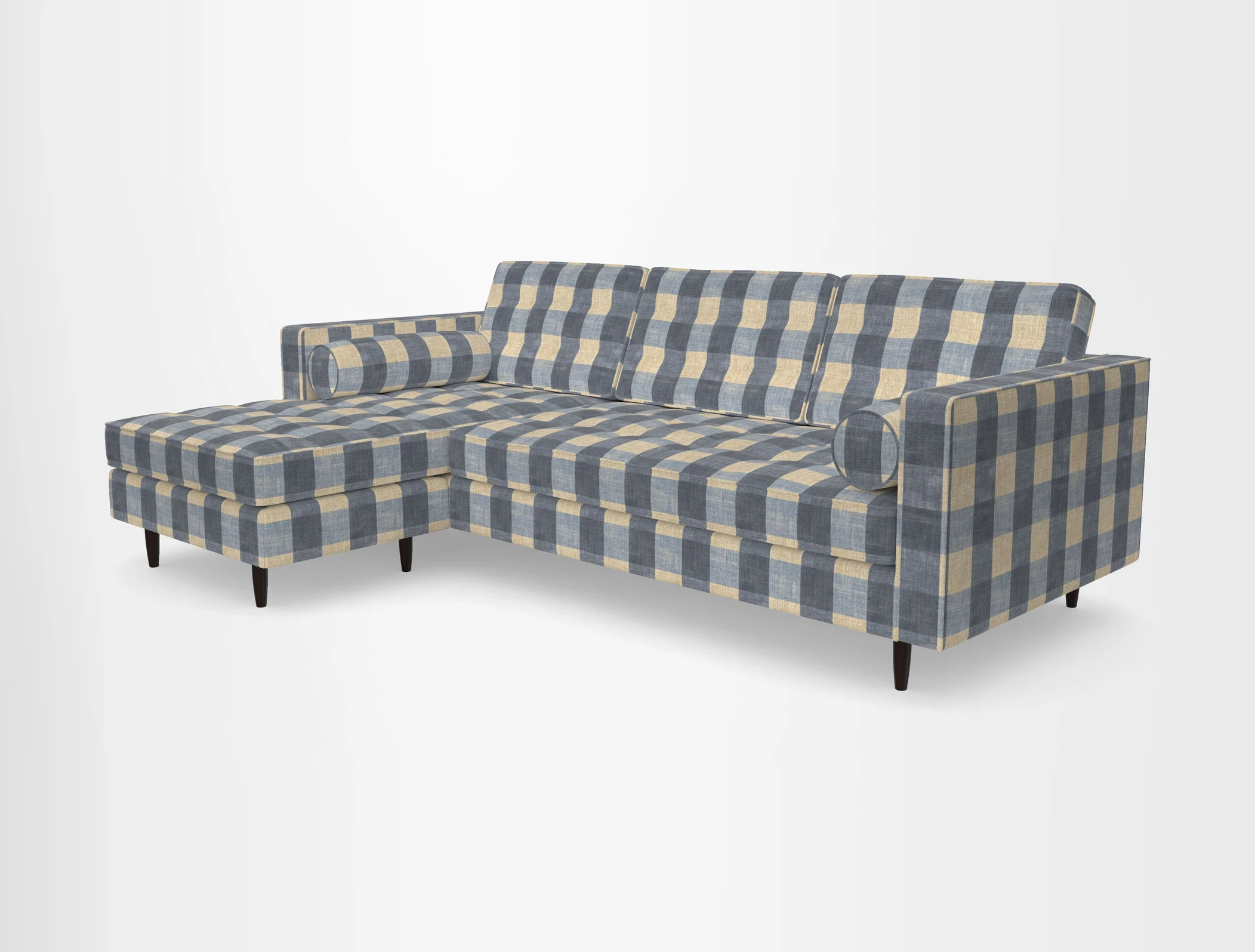 Marylebone RHF Corner Unit in Clever Tough And Eco Velvet Chrome