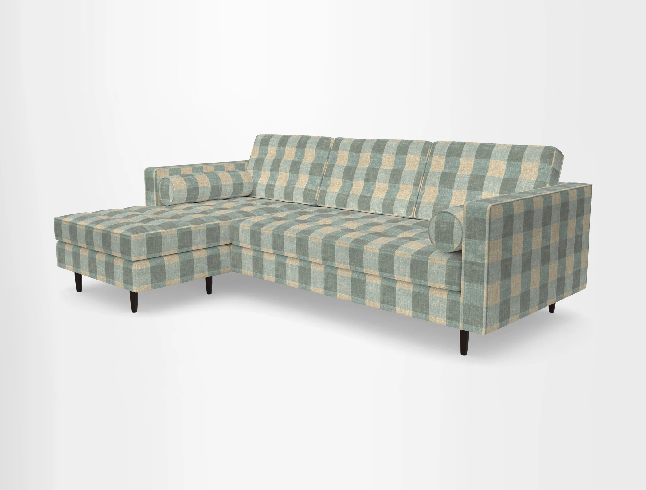 Marylebone RHF Corner Unit in Clever Tough And Eco Velvet Chrome