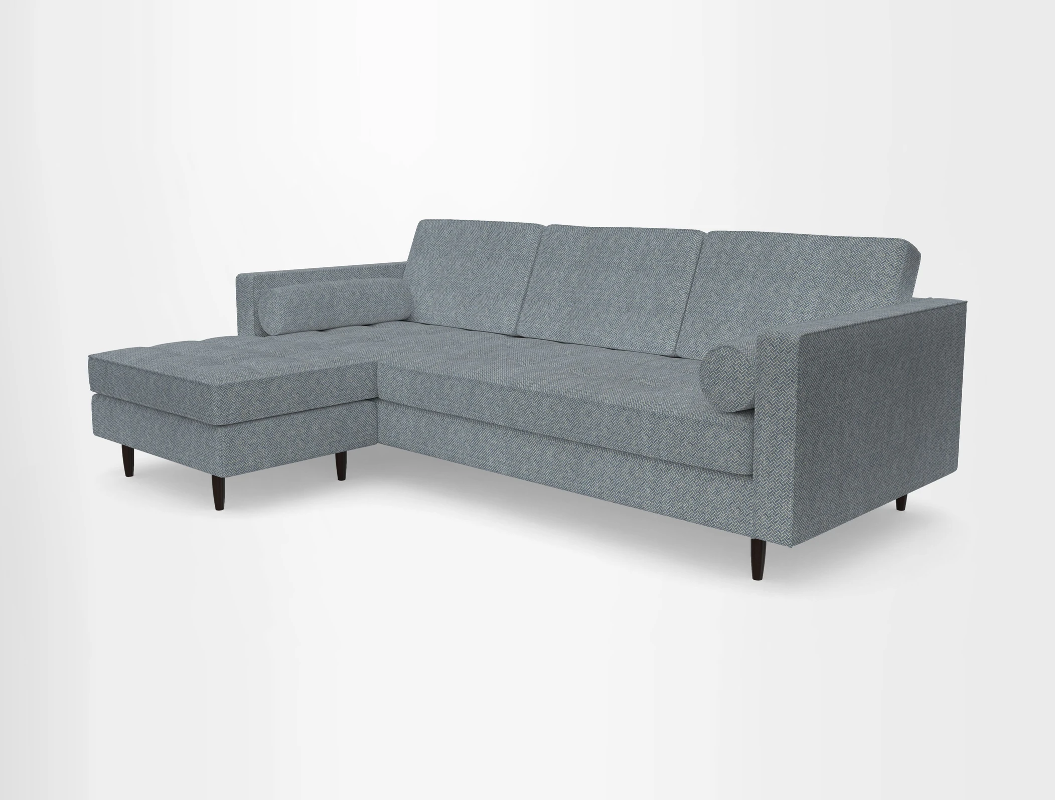 Marylebone RHF Corner Unit in Clever Tough And Eco Velvet Chrome