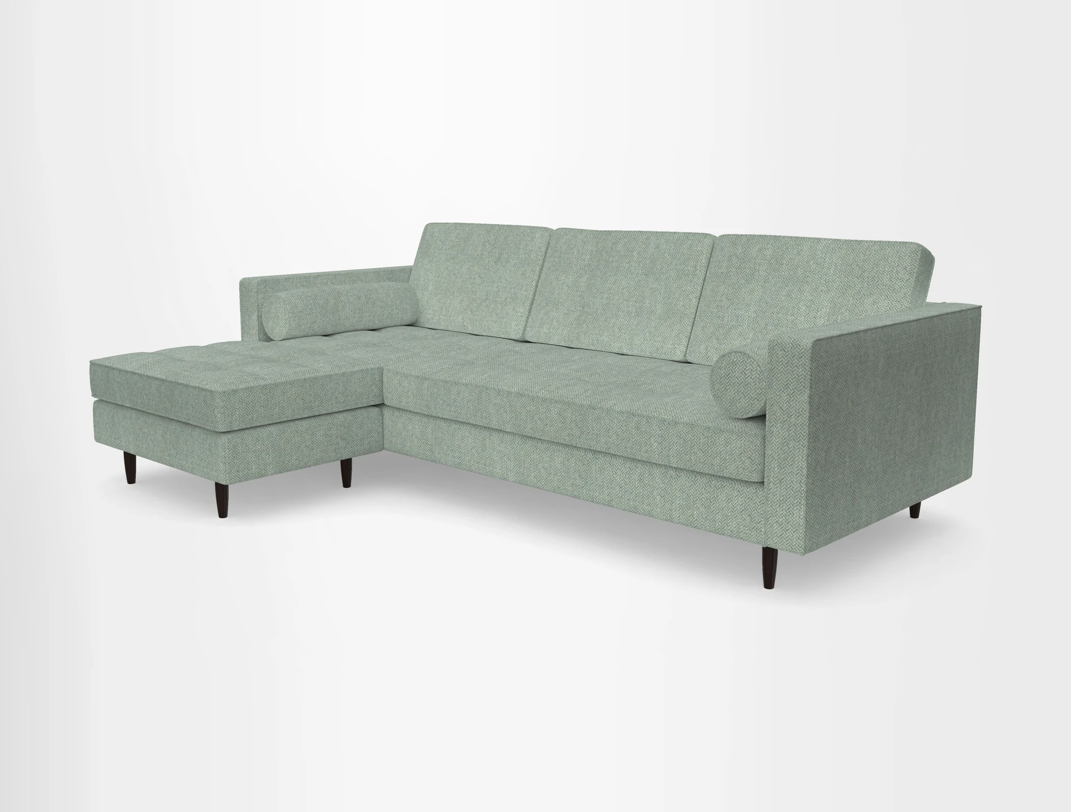Marylebone RHF Corner Unit in Clever Tough And Eco Velvet Chrome