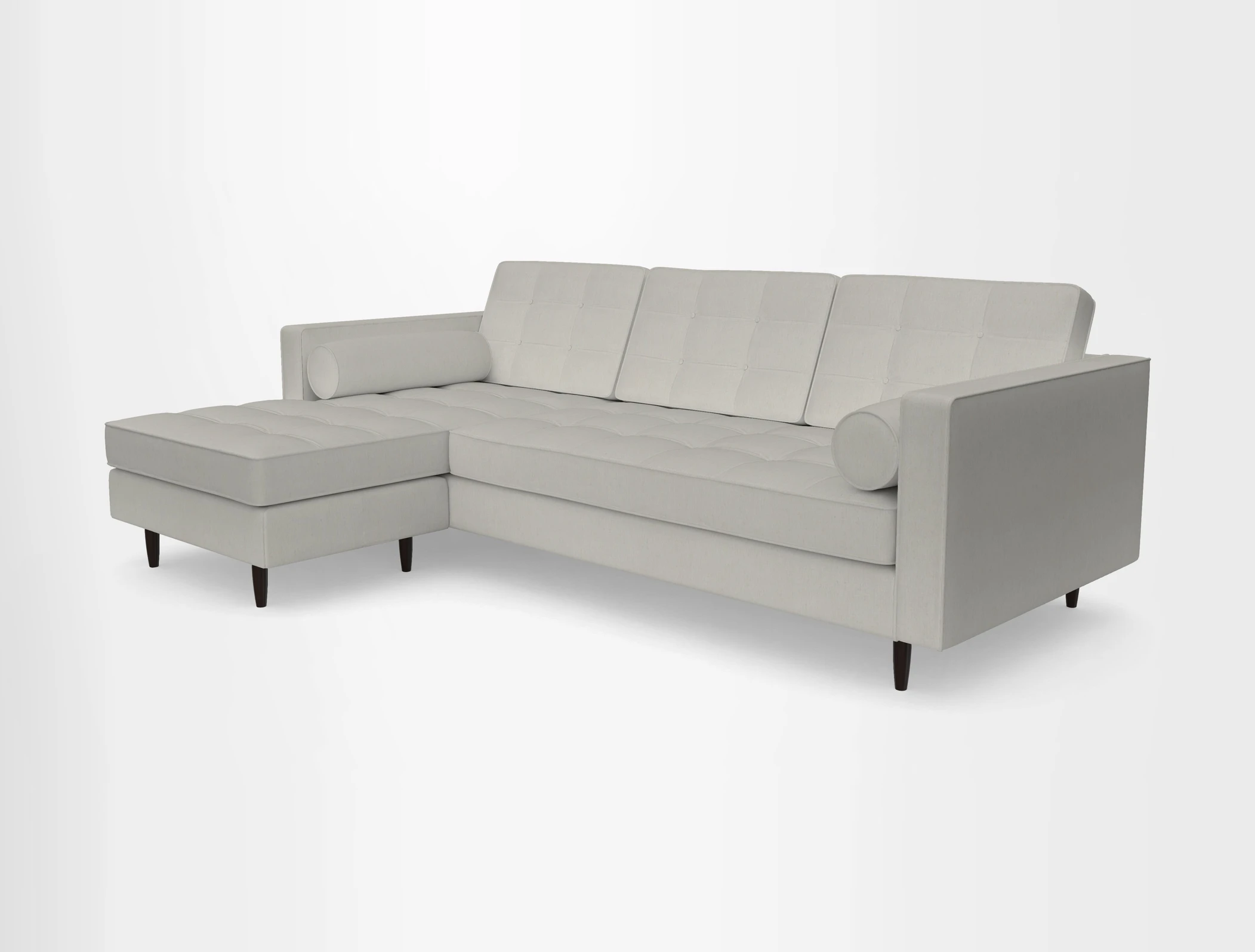 Marylebone RHF Corner Unit in Clever Tough And Eco Velvet Chrome