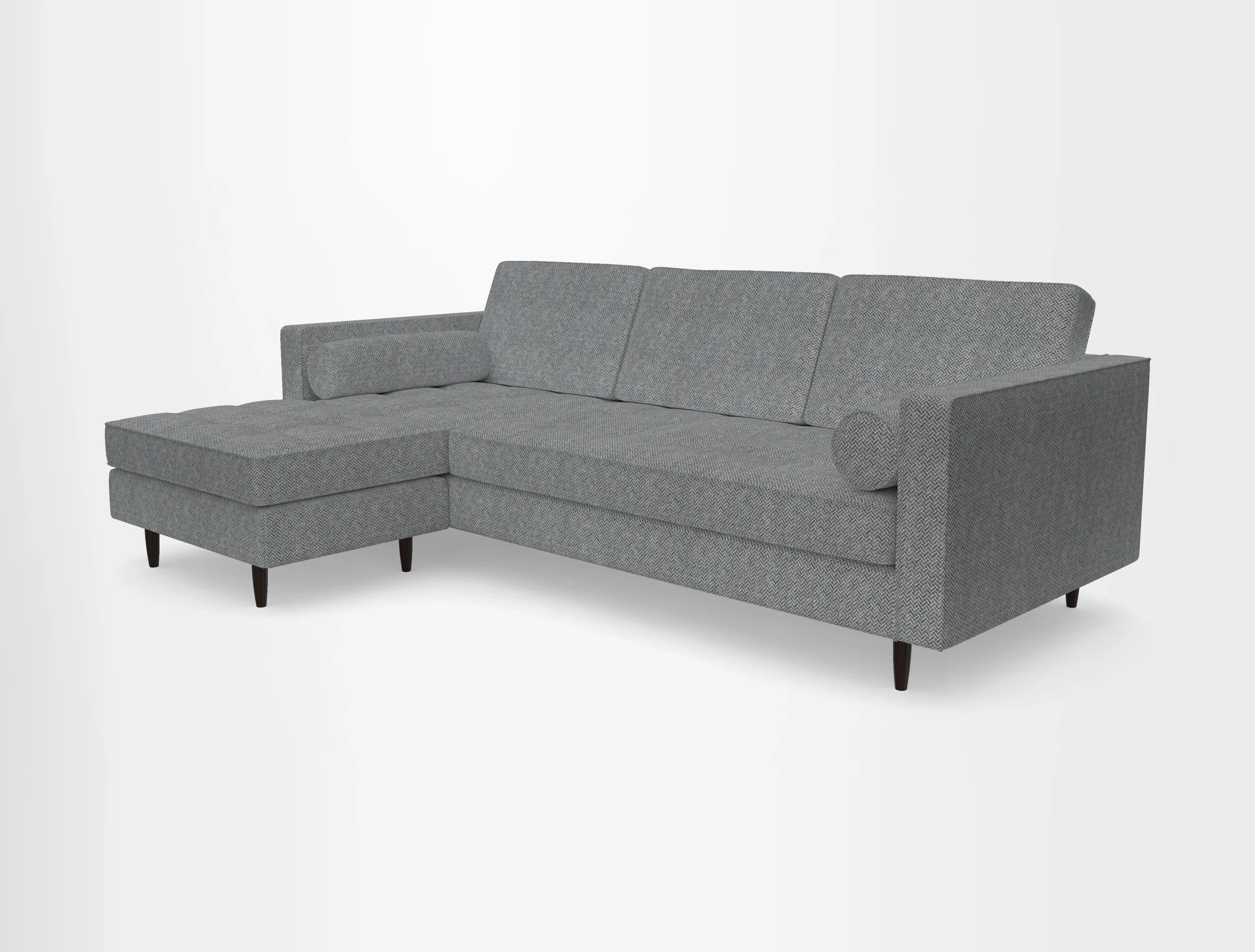 Marylebone RHF Corner Unit in Clever Tough And Eco Velvet Chrome