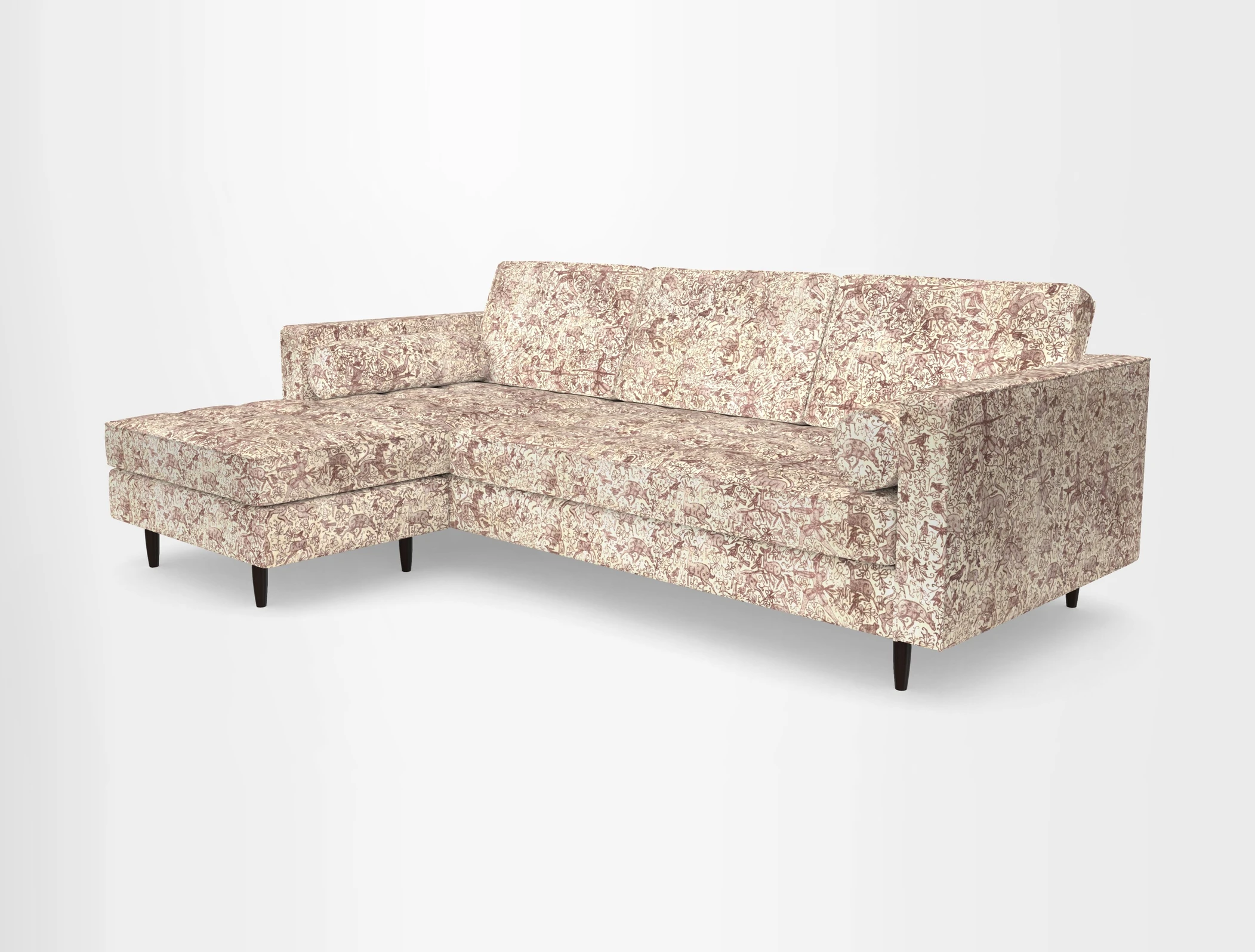 Marylebone RHF Corner Unit in Clever Tough And Eco Velvet Chrome