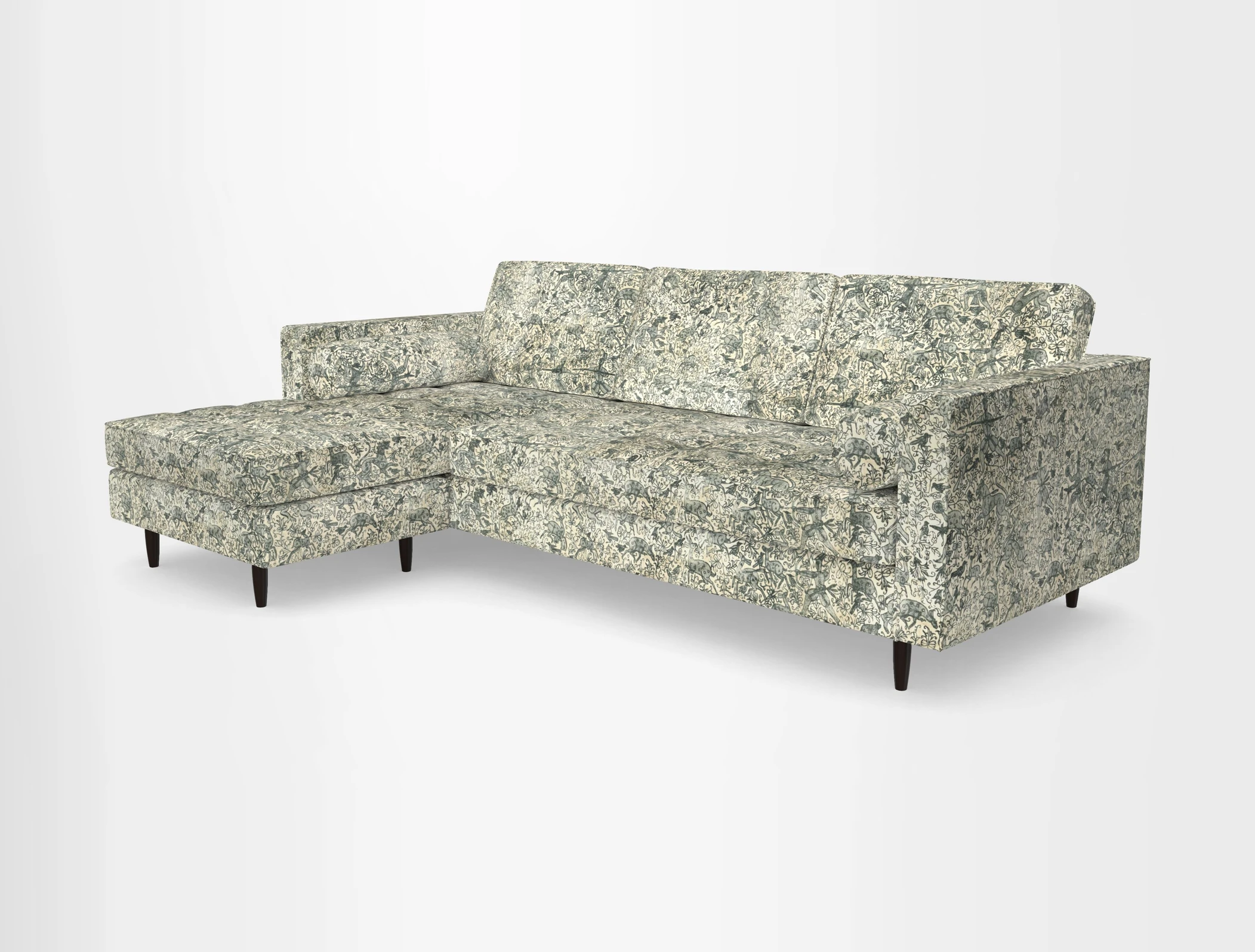 Marylebone RHF Corner Unit in Clever Tough And Eco Velvet Chrome