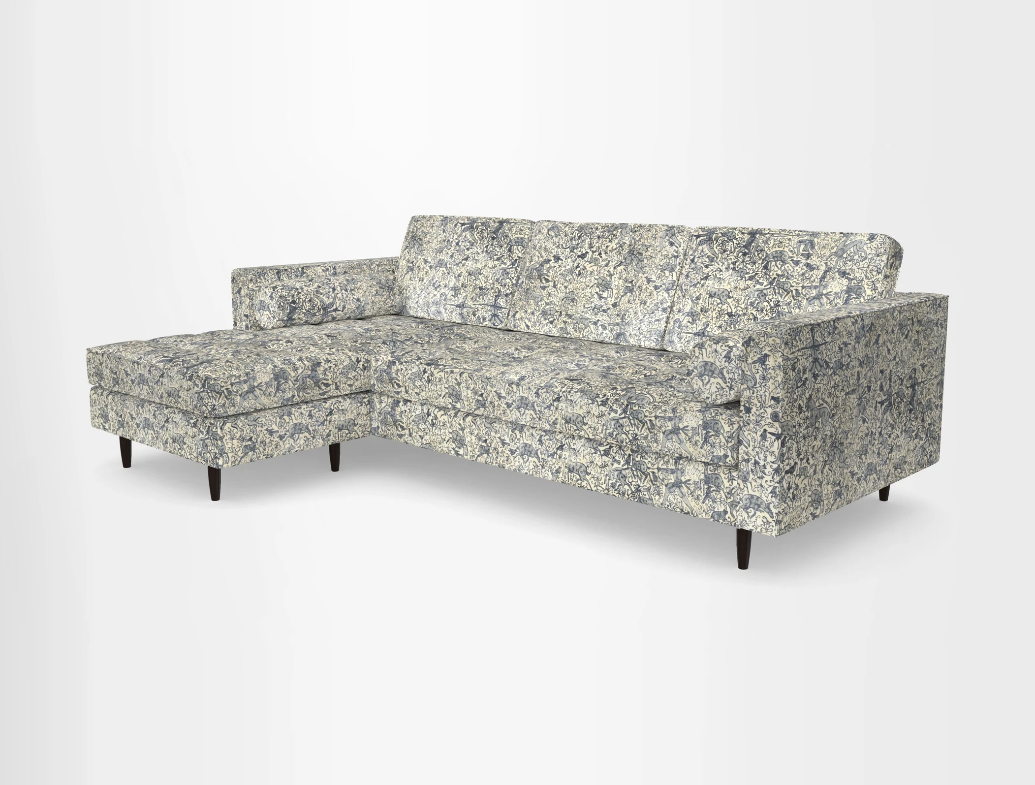 Marylebone RHF Corner Unit in Clever Tough And Eco Velvet Chrome