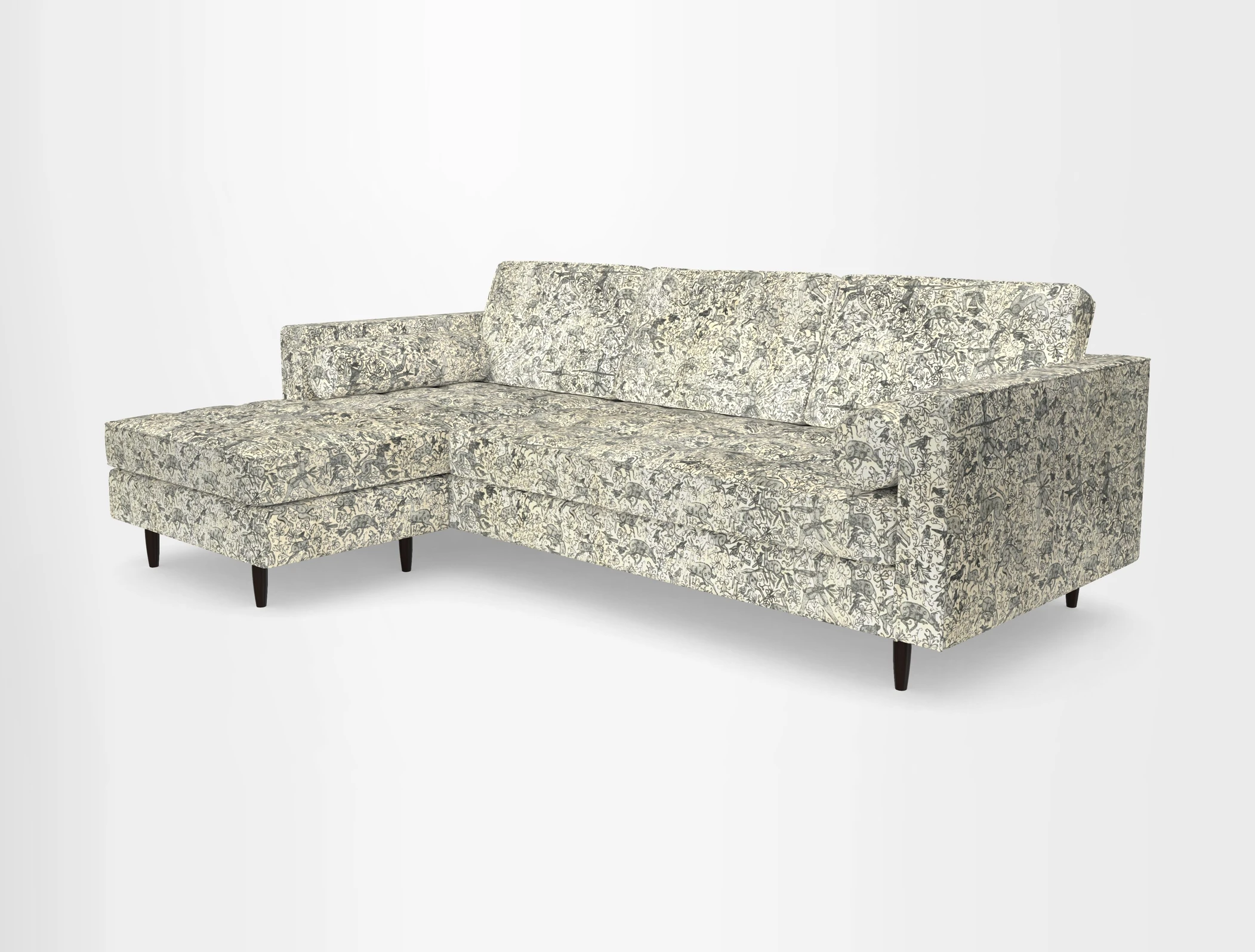 Marylebone RHF Corner Unit in Clever Tough And Eco Velvet Chrome