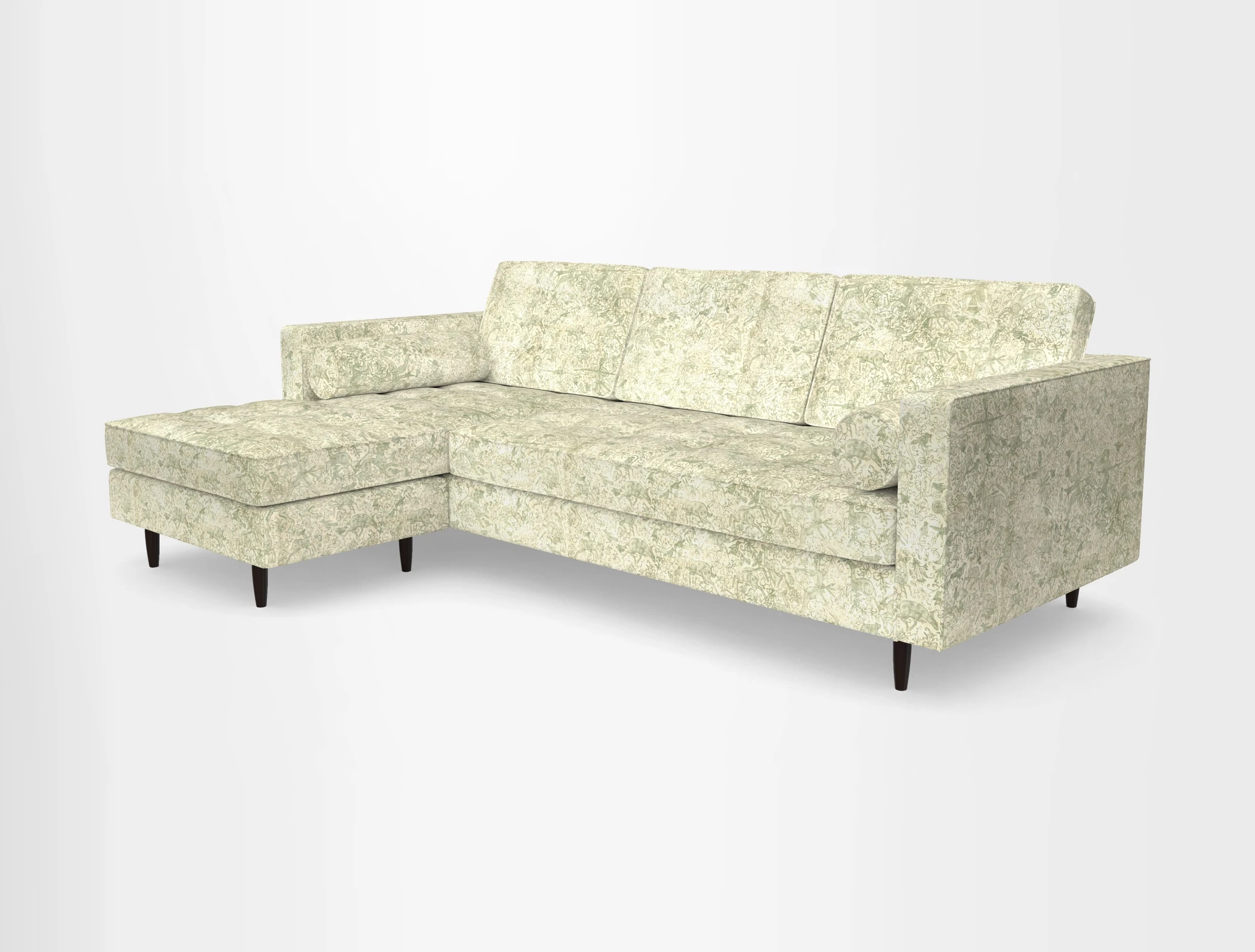 Marylebone RHF Corner Unit in Clever Tough And Eco Velvet Chrome