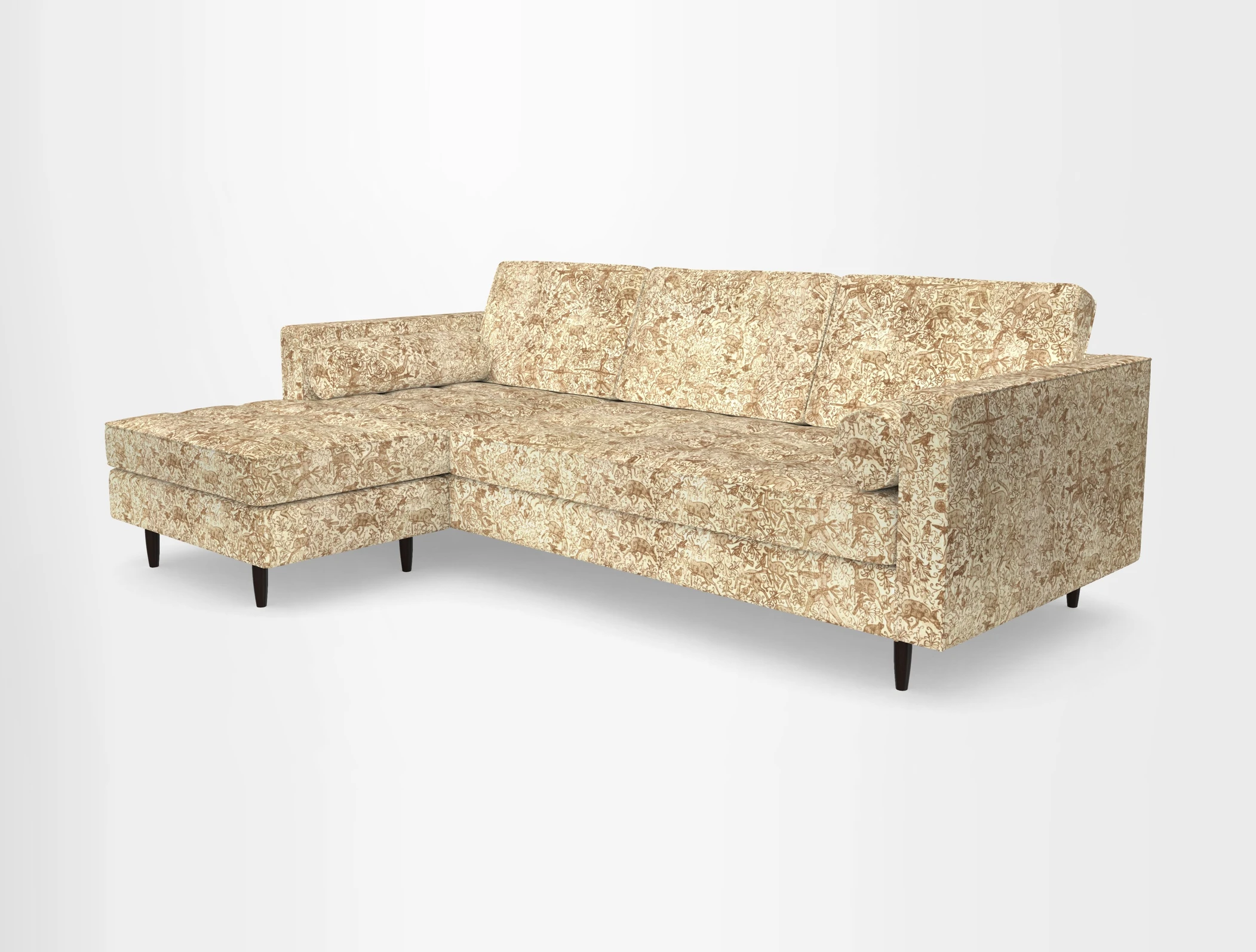 Marylebone RHF Corner Unit in Clever Tough And Eco Velvet Chrome