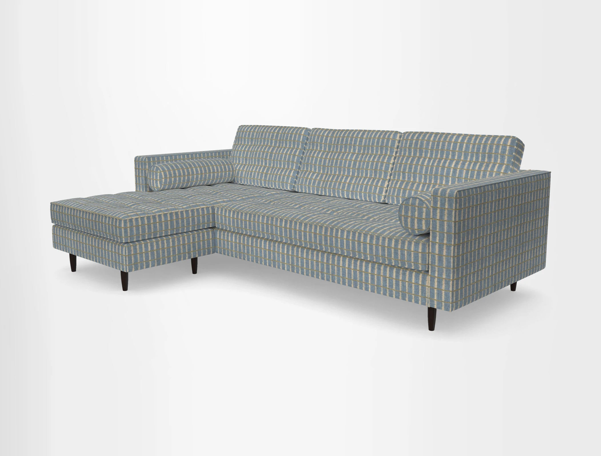 Marylebone RHF Corner Unit in Clever Tough And Eco Velvet Chrome