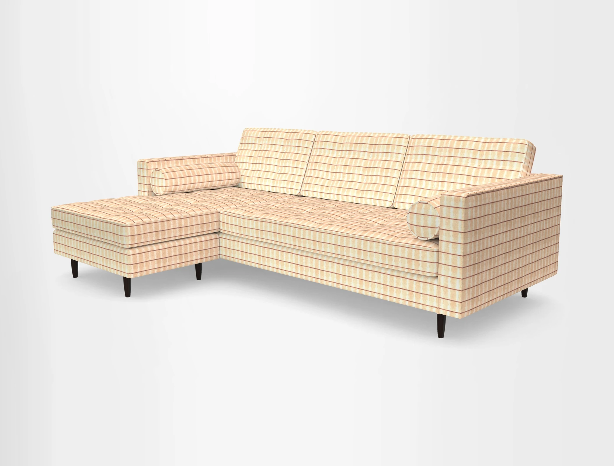 Marylebone RHF Corner Unit in Clever Tough And Eco Velvet Chrome