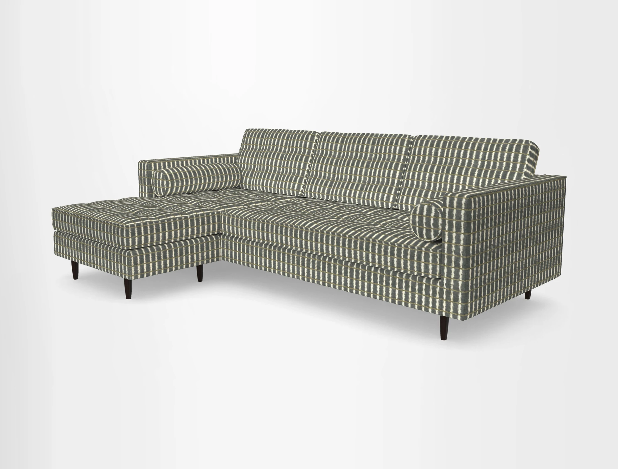 Marylebone RHF Corner Unit in Clever Tough And Eco Velvet Chrome