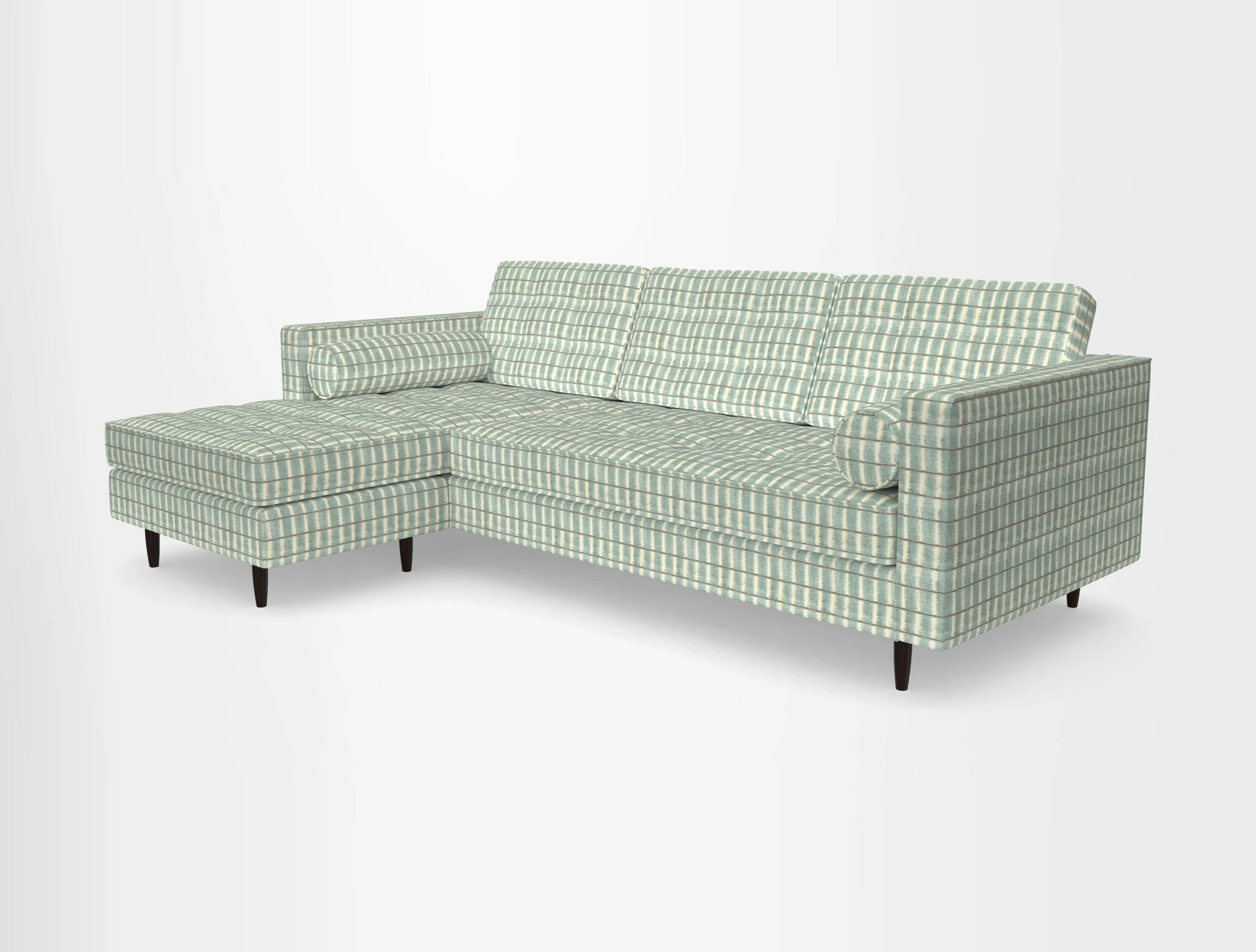 Marylebone RHF Corner Unit in Clever Tough And Eco Velvet Chrome