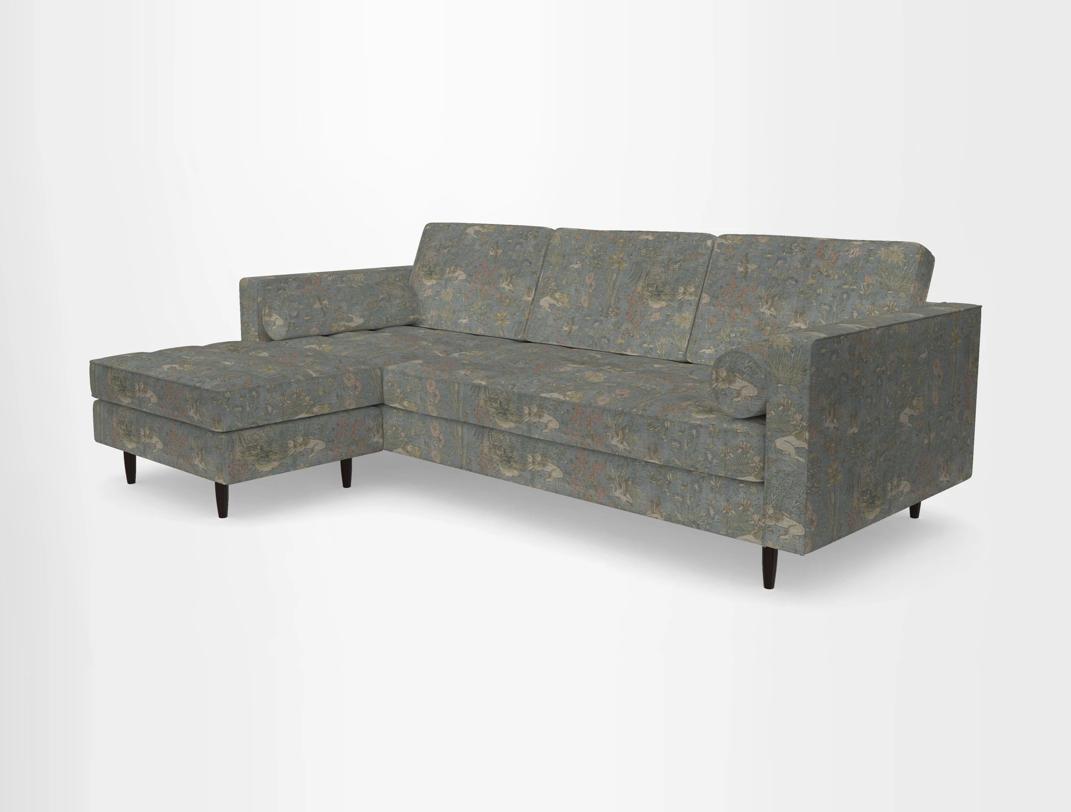 Marylebone RHF Corner Unit in Clever Tough And Eco Velvet Chrome