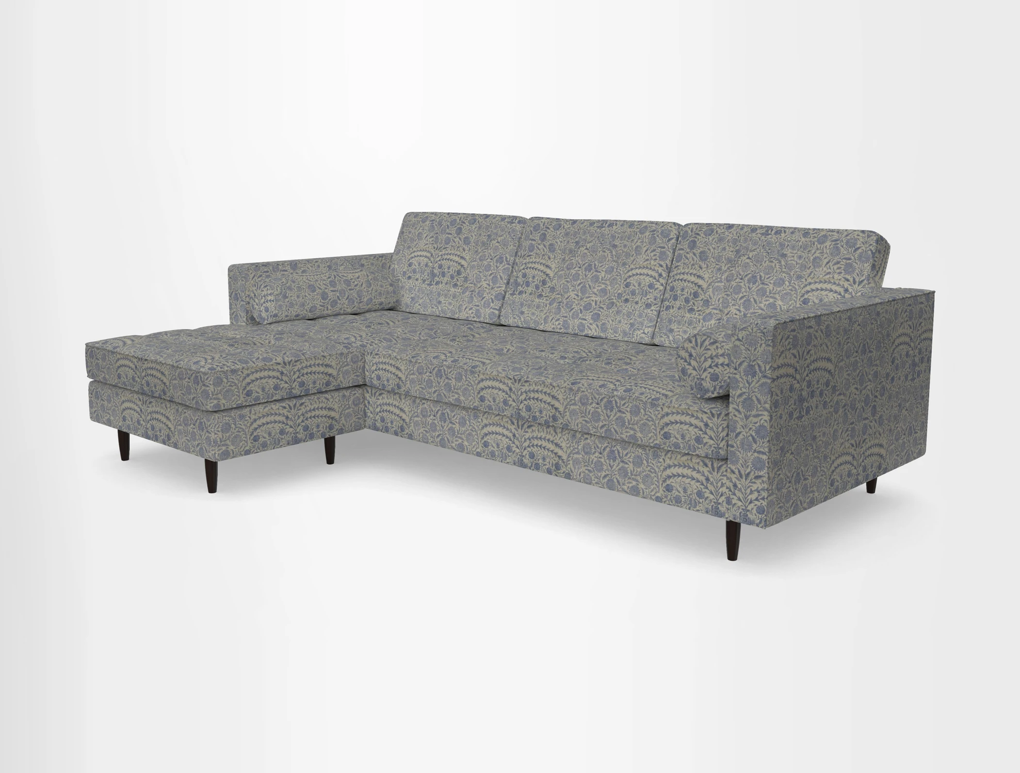 Marylebone RHF Corner Unit in Clever Tough And Eco Velvet Chrome