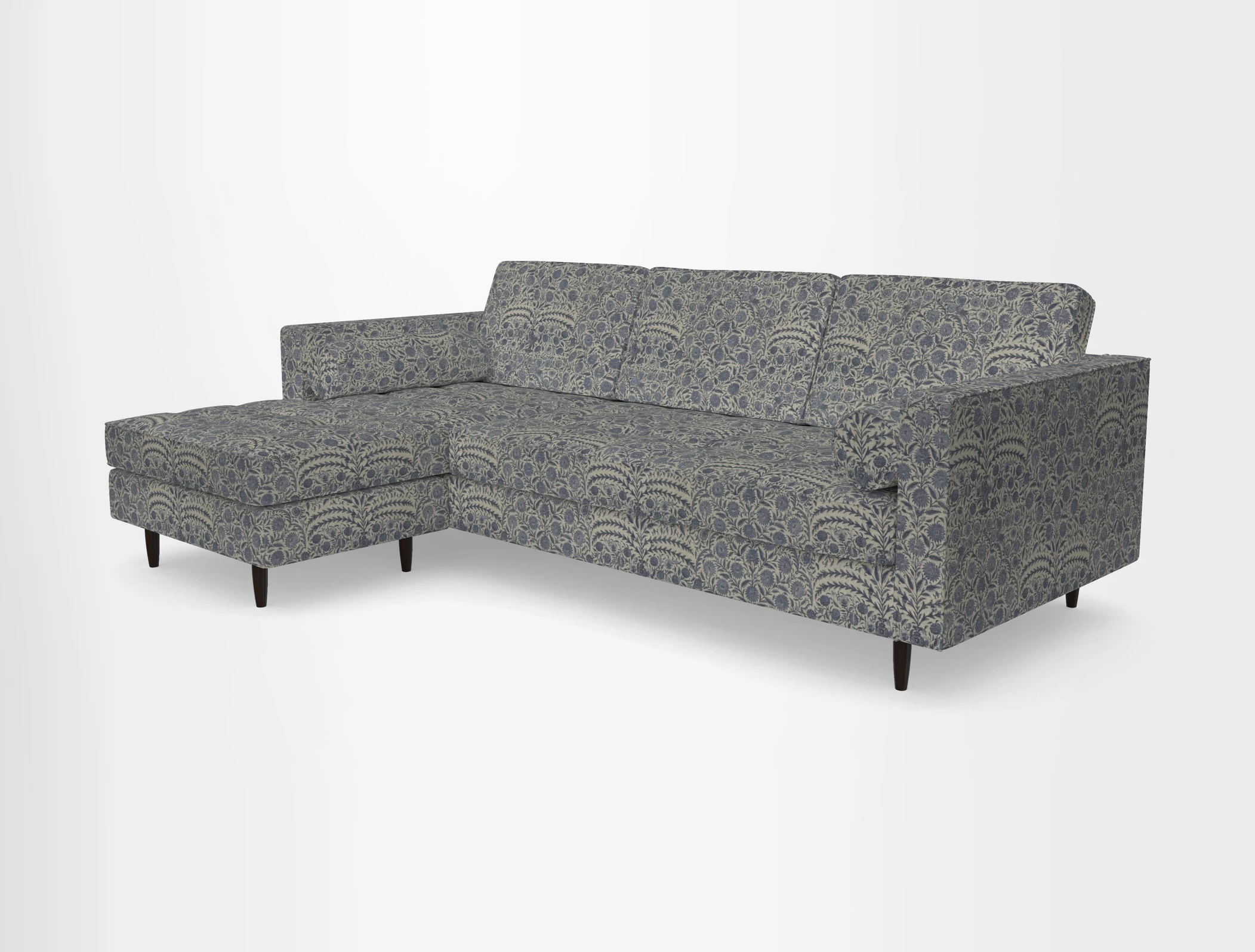 Marylebone RHF Corner Unit in Clever Tough And Eco Velvet Chrome