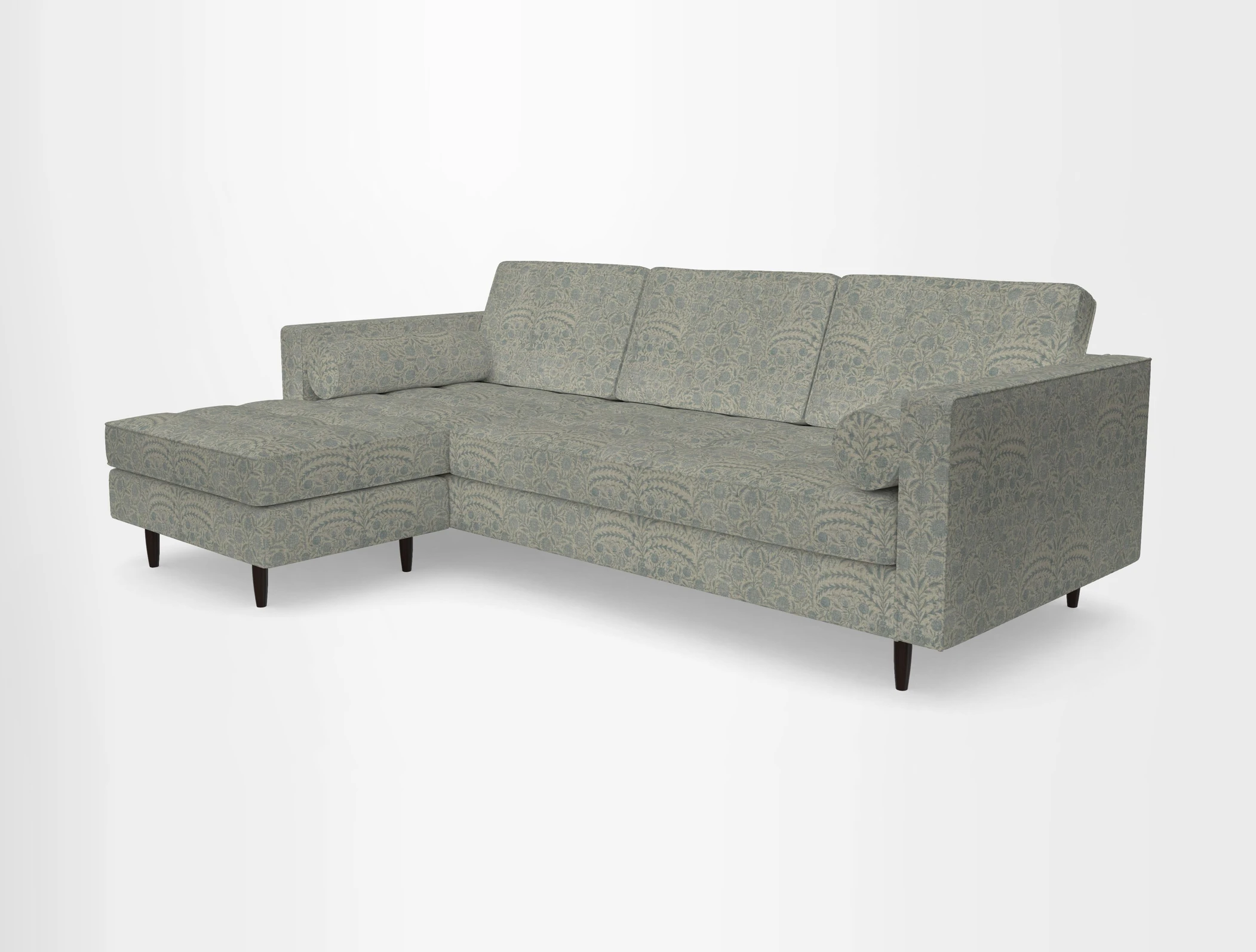 Marylebone RHF Corner Unit in Clever Tough And Eco Velvet Chrome