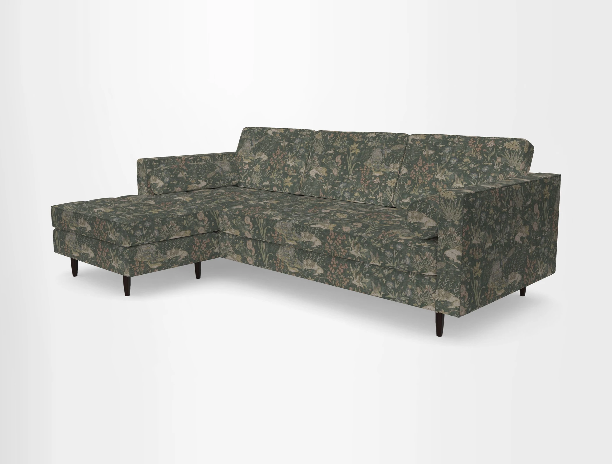 Marylebone RHF Corner Unit in Clever Tough And Eco Velvet Chrome