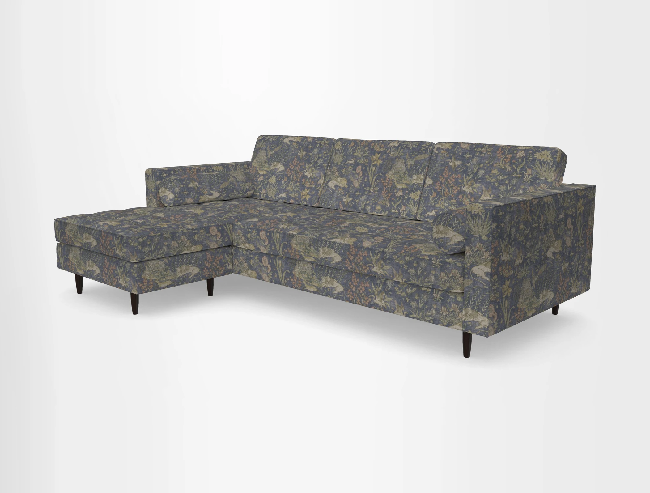Marylebone RHF Corner Unit in Clever Tough And Eco Velvet Chrome