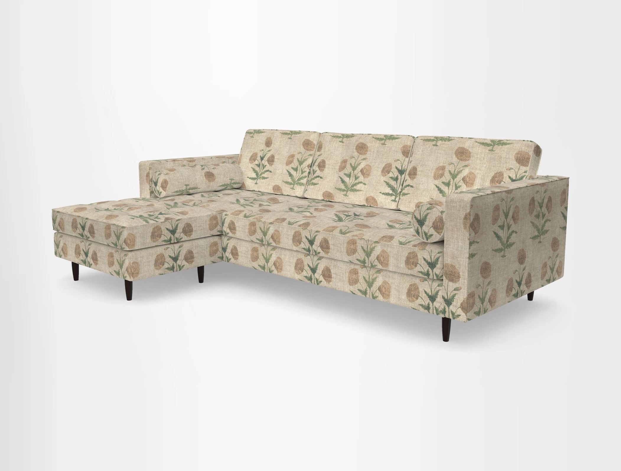 Marylebone RHF Corner Unit in Clever Tough And Eco Velvet Chrome