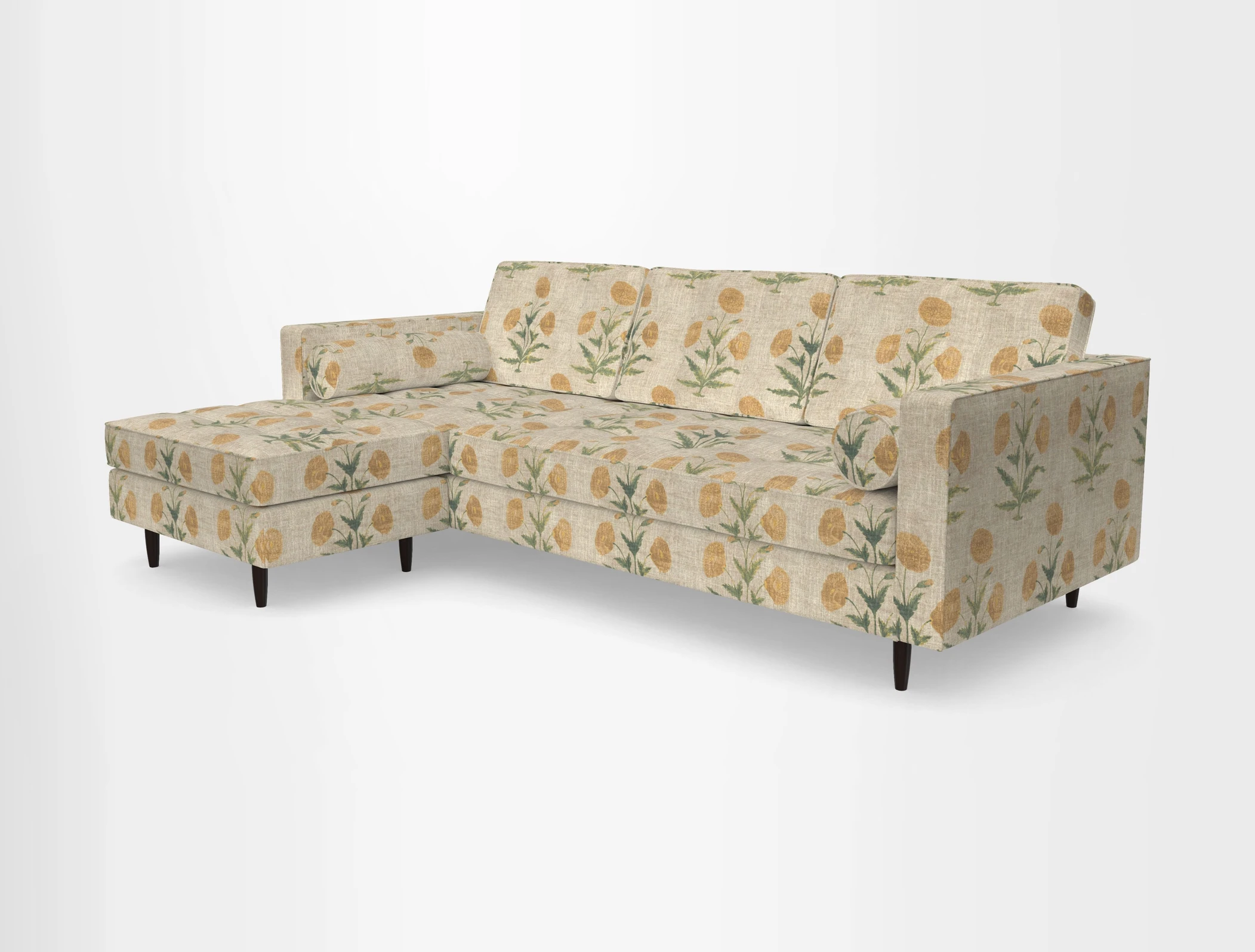 Marylebone RHF Corner Unit in Clever Tough And Eco Velvet Chrome