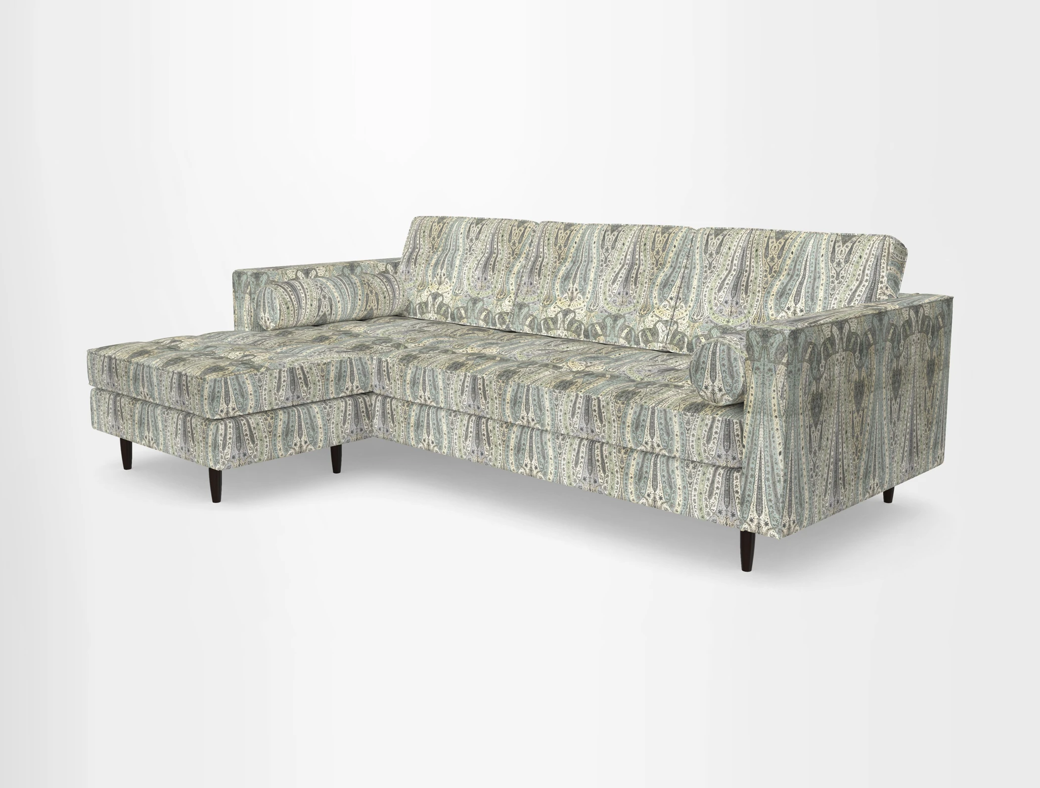 Marylebone RHF Corner Unit in Clever Tough And Eco Velvet Chrome