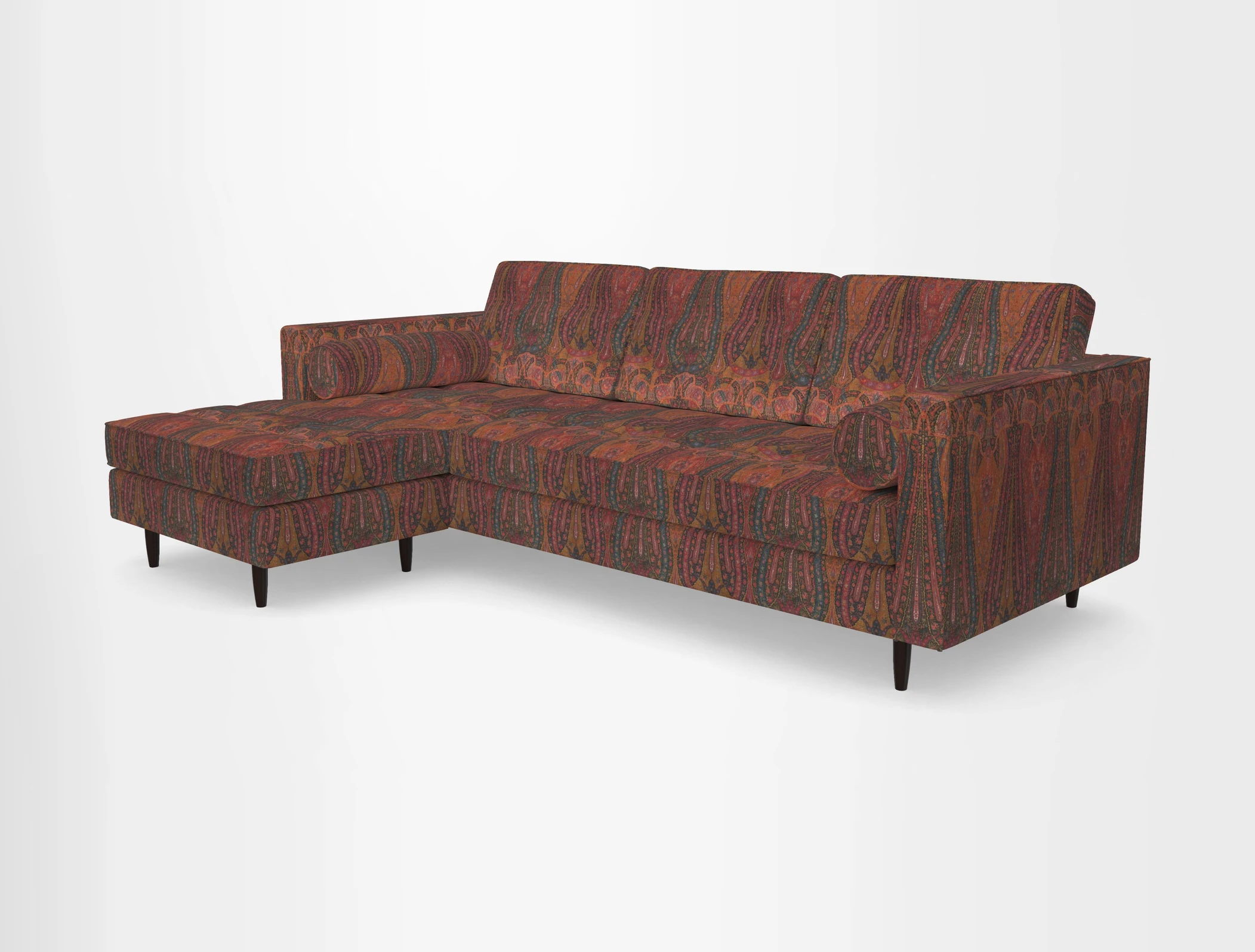 Marylebone RHF Corner Unit in Clever Tough And Eco Velvet Chrome