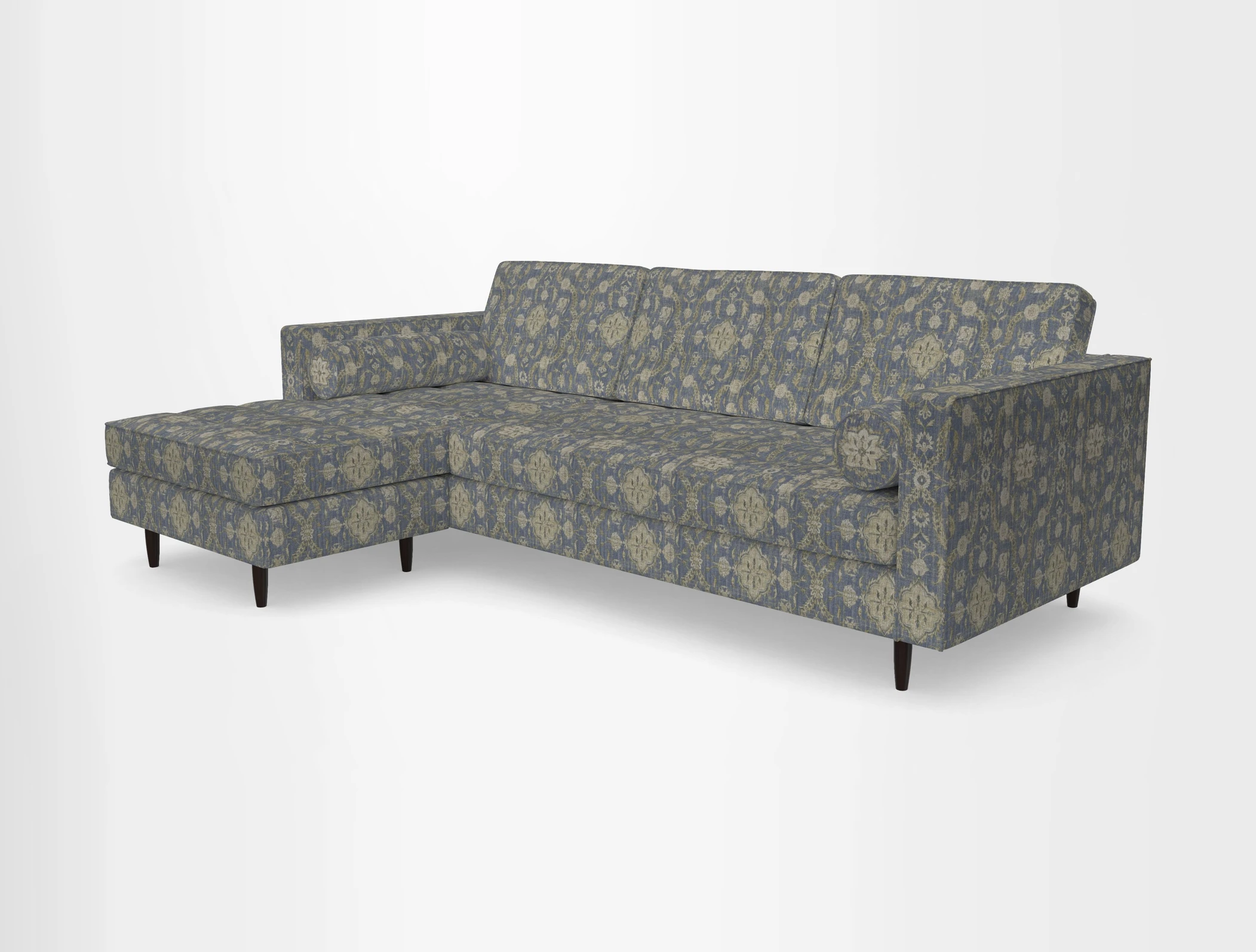 Marylebone RHF Corner Unit in Clever Tough And Eco Velvet Chrome