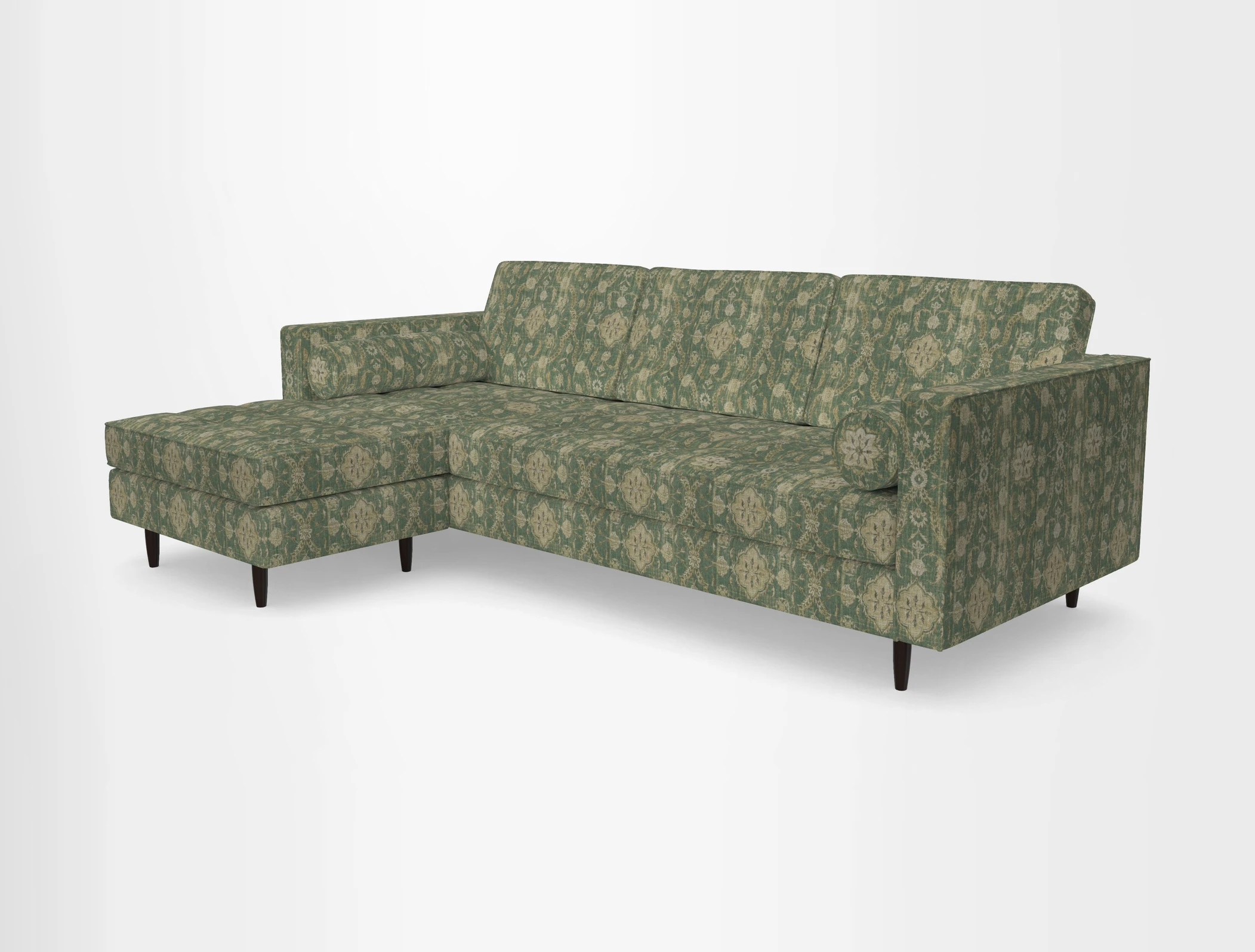 Marylebone RHF Corner Unit in Clever Tough And Eco Velvet Chrome
