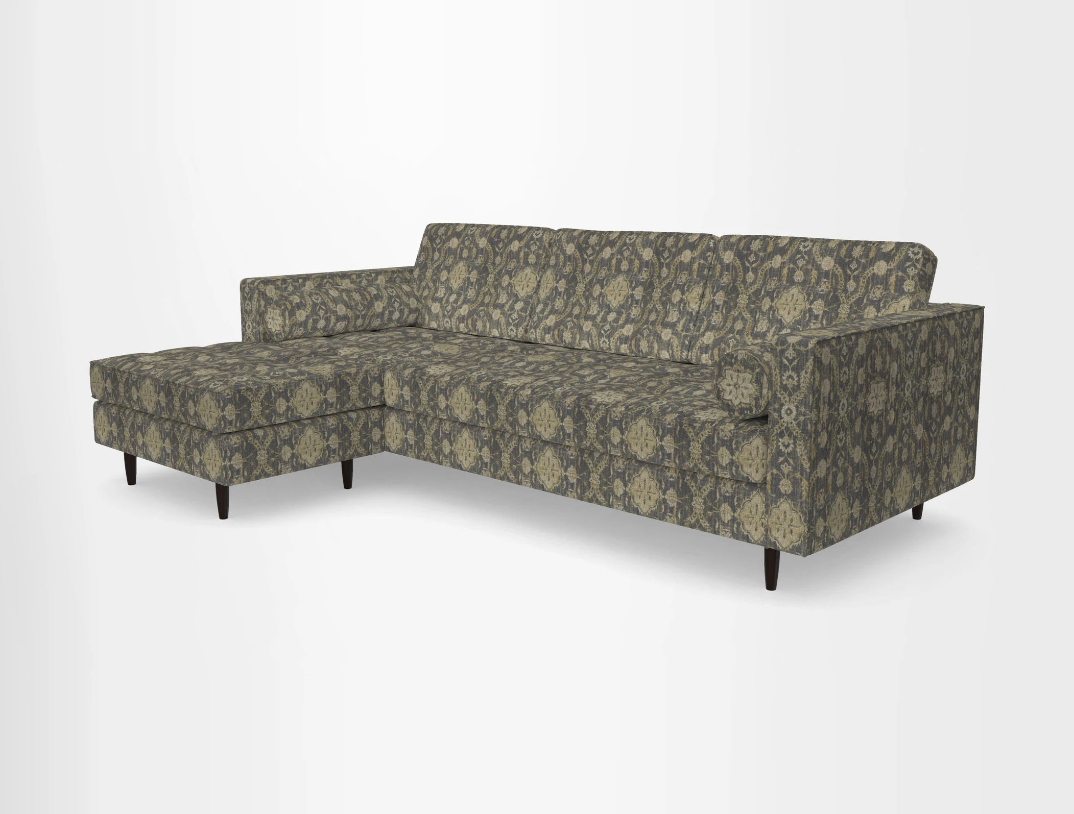 Marylebone RHF Corner Unit in Clever Tough And Eco Velvet Chrome