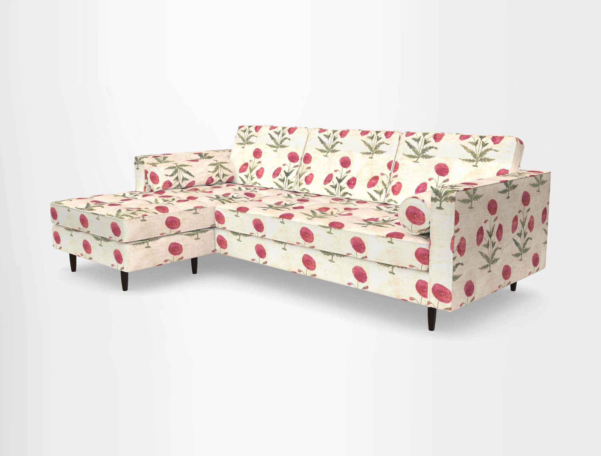 Marylebone RHF Corner Unit in Clever Tough And Eco Velvet Chrome