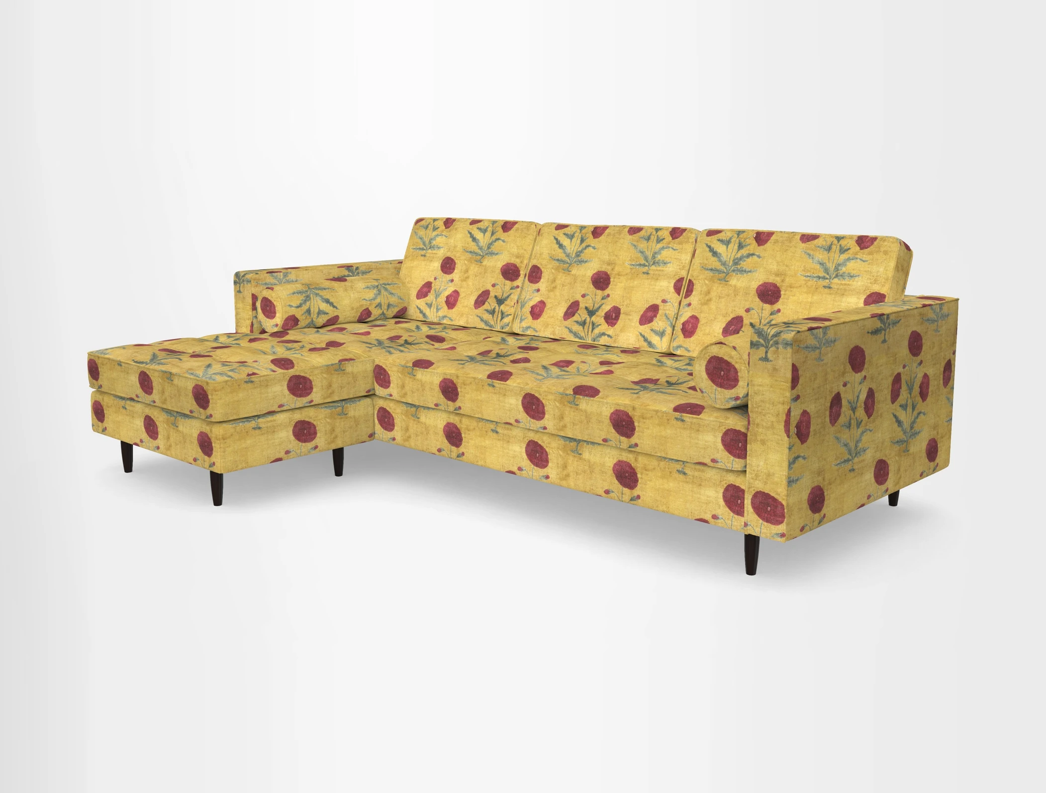 Marylebone RHF Corner Unit in Clever Tough And Eco Velvet Chrome