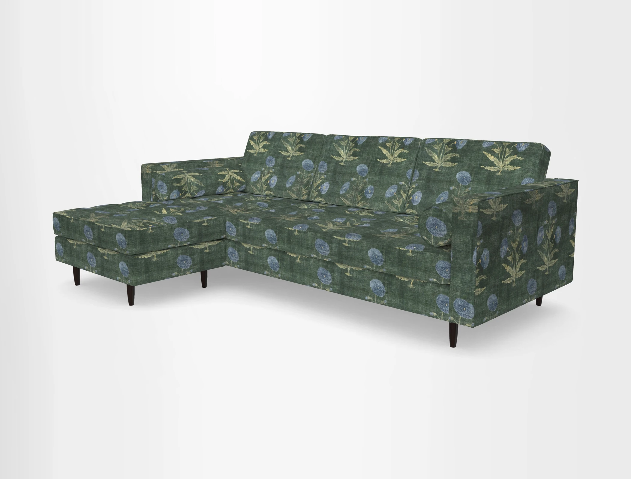 Marylebone RHF Corner Unit in Clever Tough And Eco Velvet Chrome