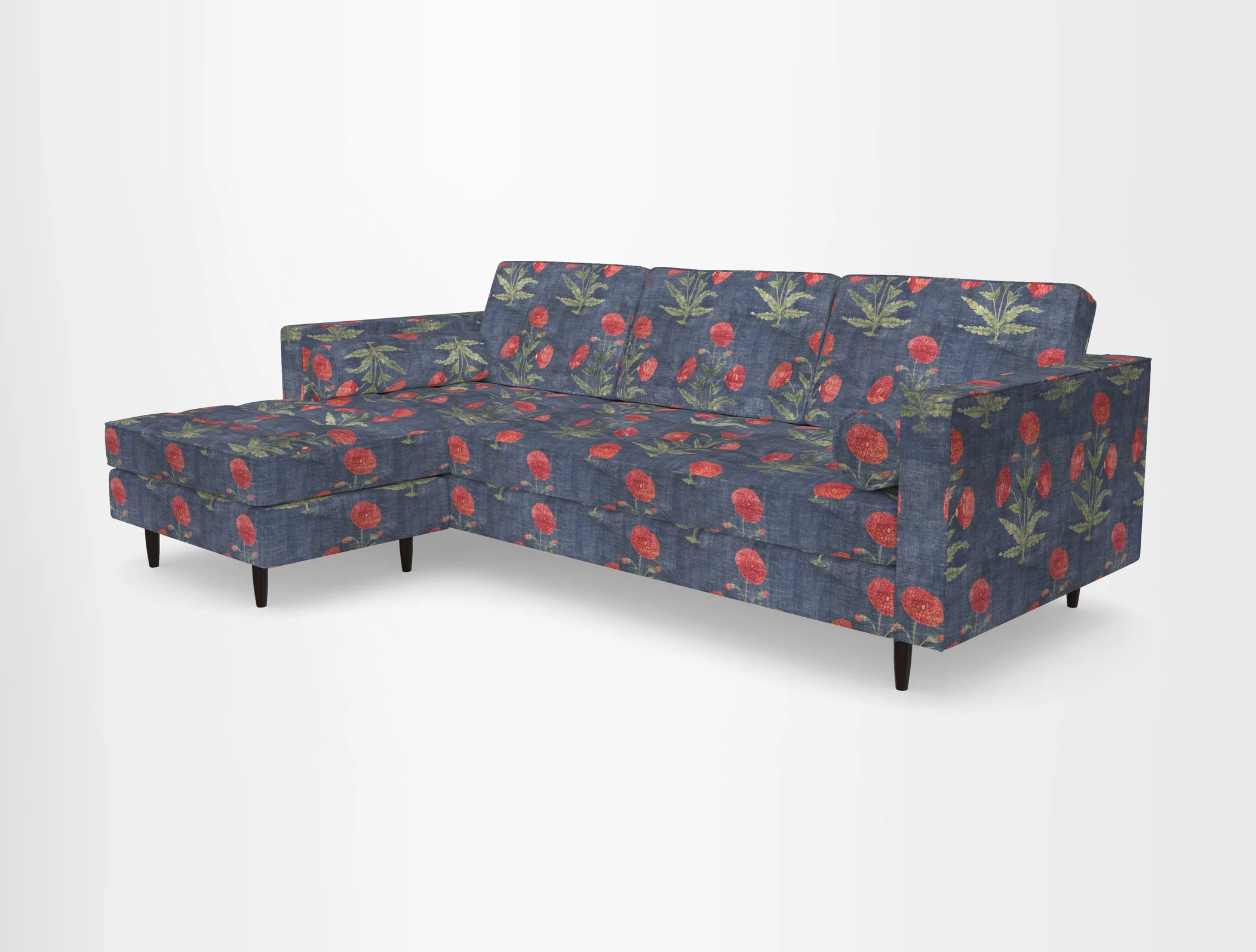 Marylebone RHF Corner Unit in Clever Tough And Eco Velvet Chrome
