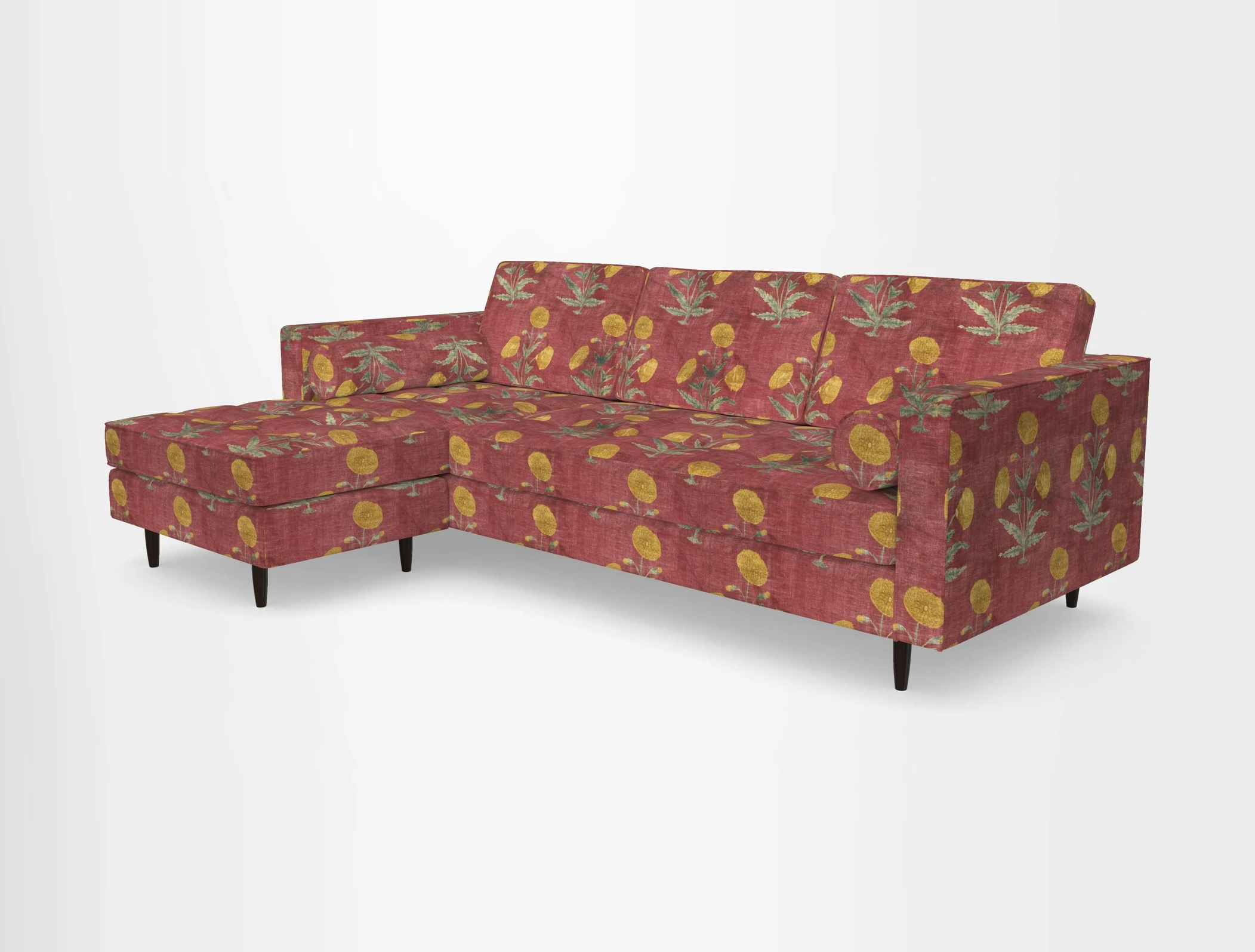 Marylebone RHF Corner Unit in Clever Tough And Eco Velvet Chrome