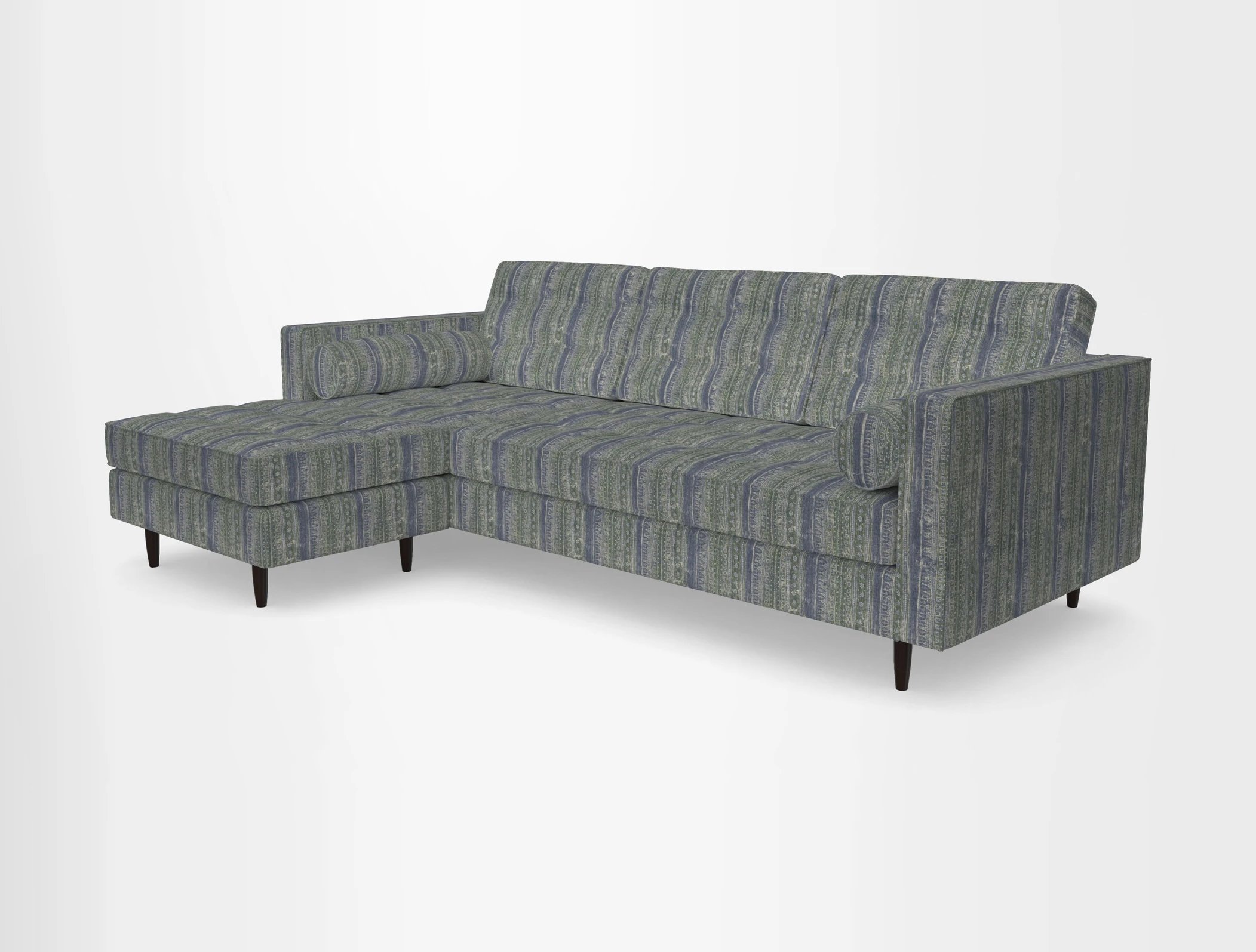 Marylebone RHF Corner Unit in Clever Tough And Eco Velvet Chrome