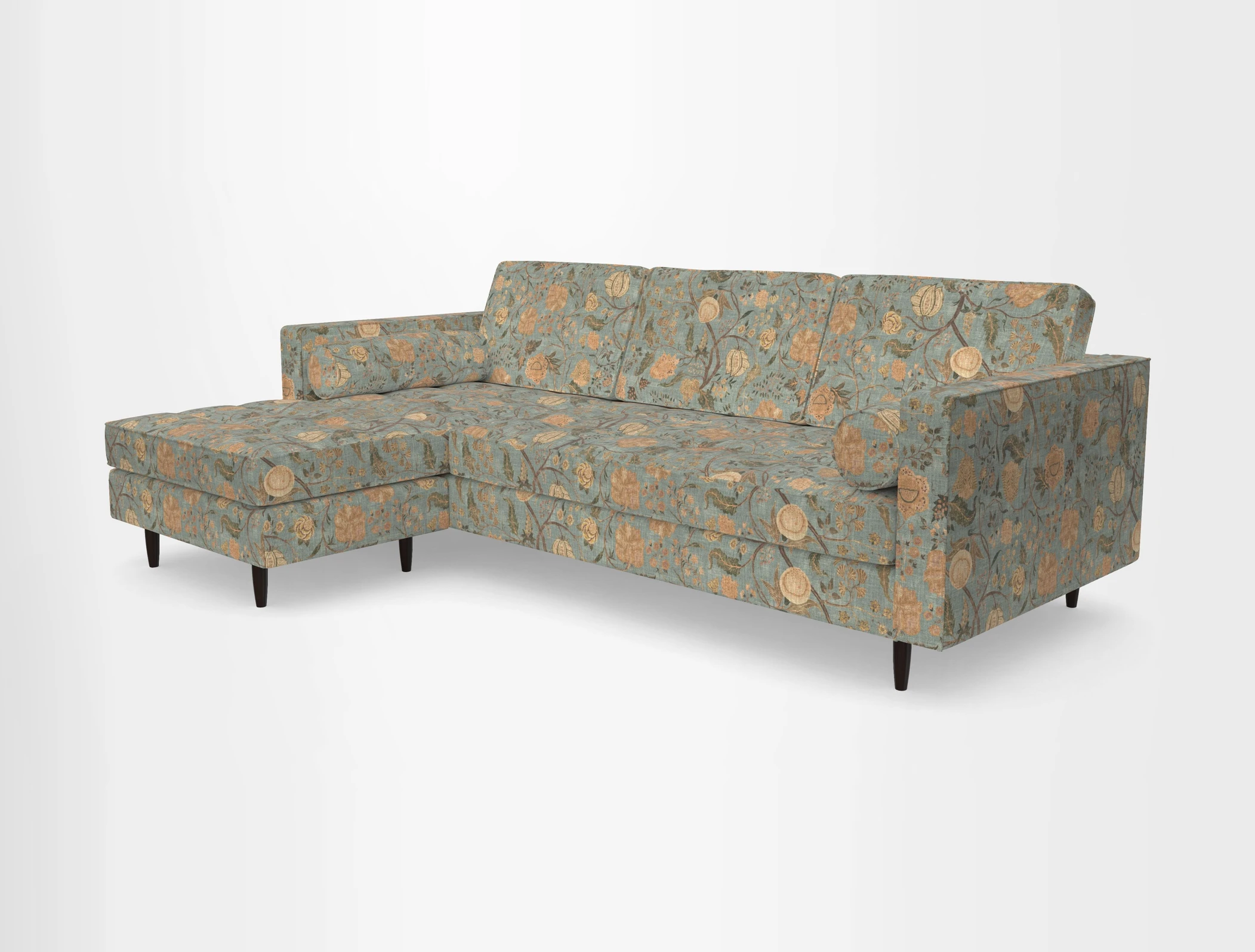 Marylebone RHF Corner Unit in Clever Tough And Eco Velvet Chrome