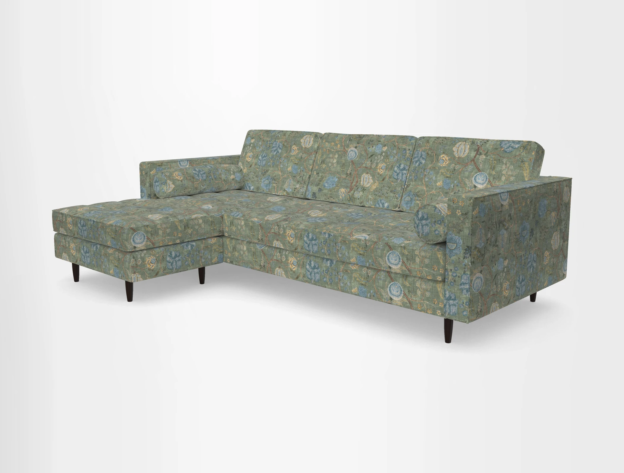 Marylebone RHF Corner Unit in Clever Tough And Eco Velvet Chrome