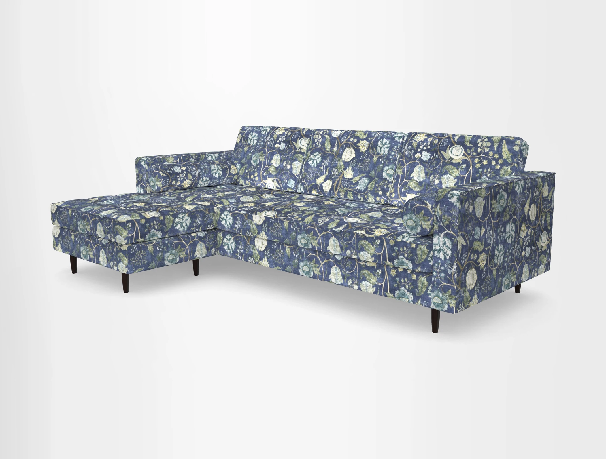 Marylebone RHF Corner Unit in Clever Tough And Eco Velvet Chrome