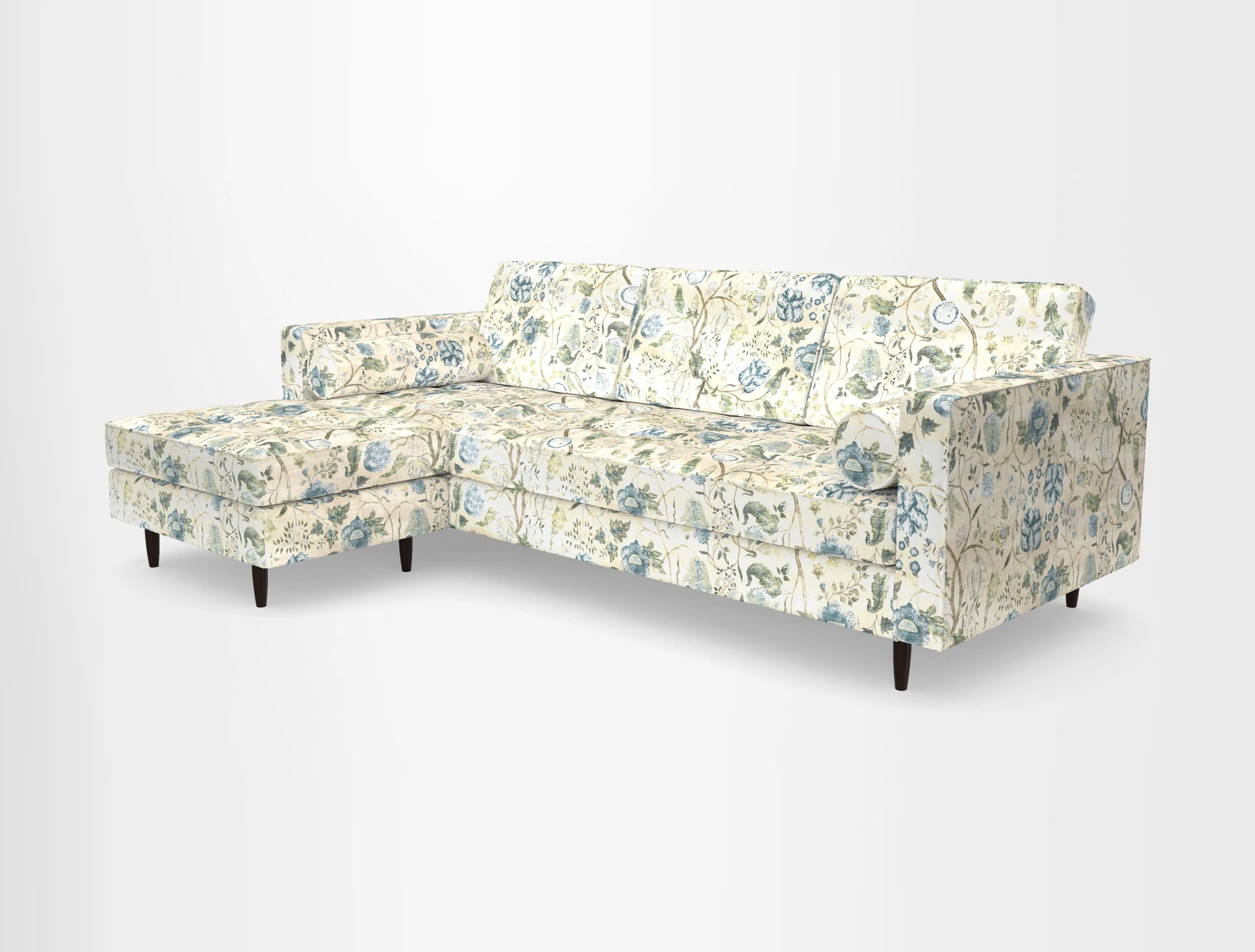 Marylebone RHF Corner Unit in Clever Tough And Eco Velvet Chrome