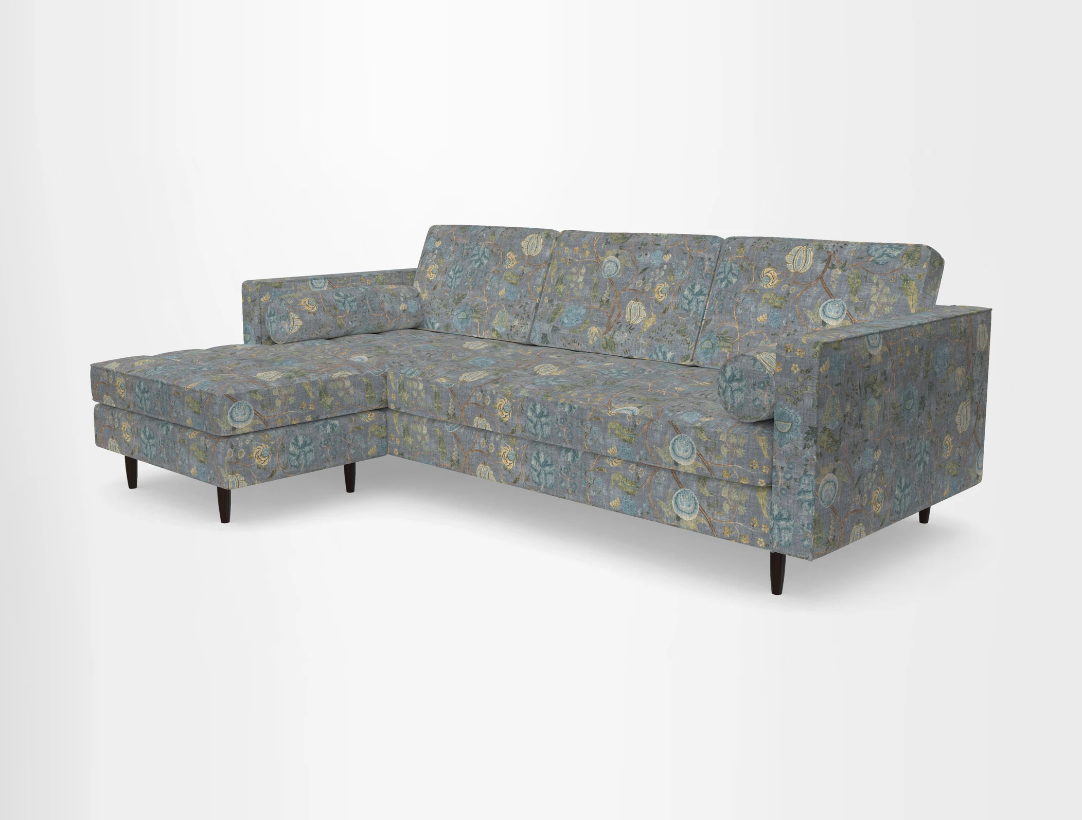 Marylebone RHF Corner Unit in Clever Tough And Eco Velvet Chrome