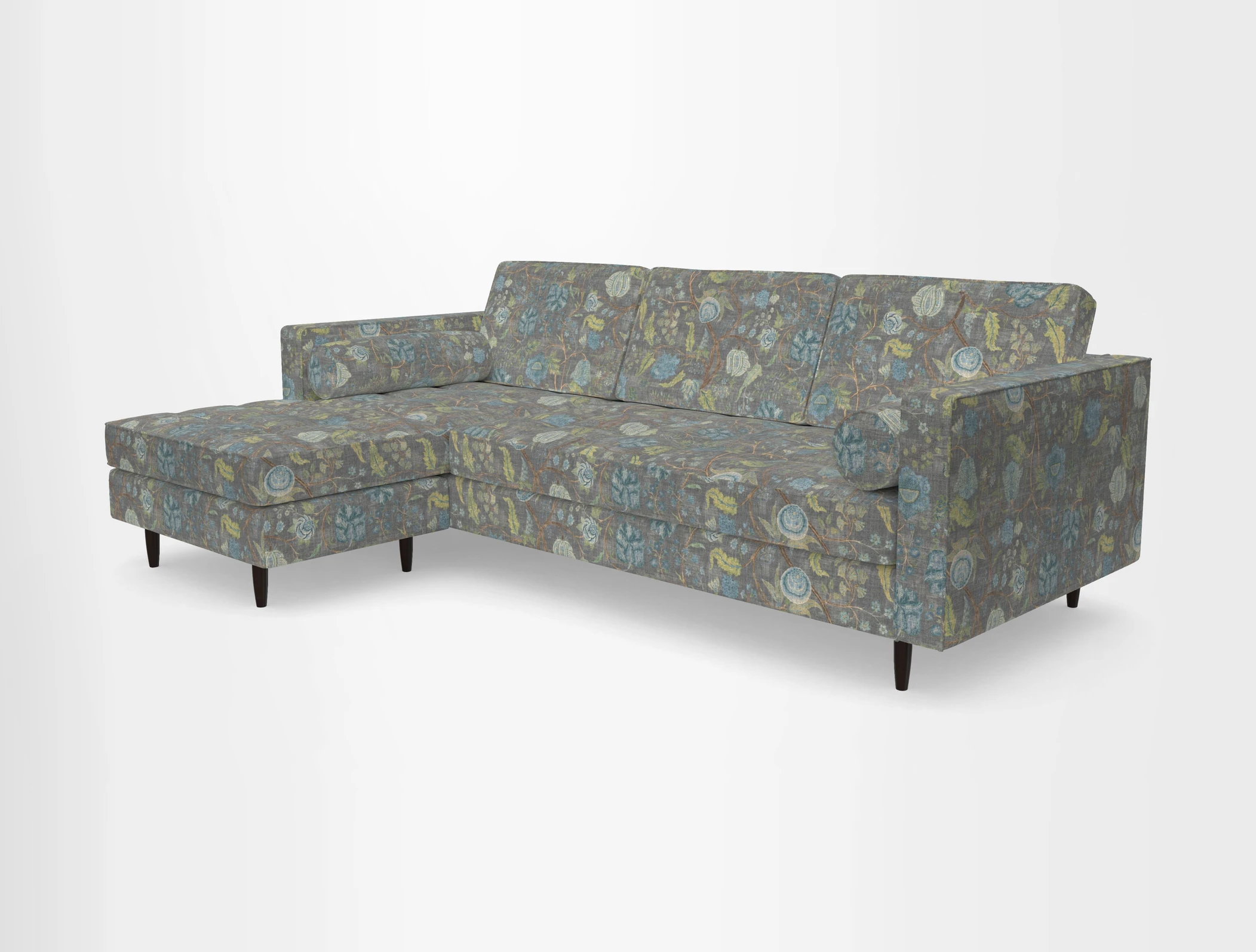 Marylebone RHF Corner Unit in Clever Tough And Eco Velvet Chrome